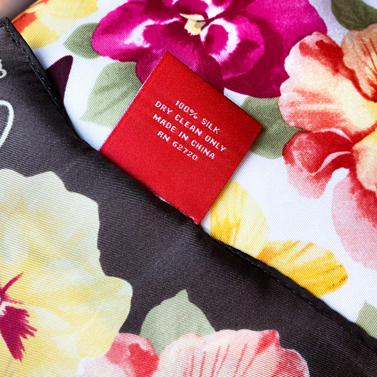 Large Oscar de la Renta Floral Silk Scarf