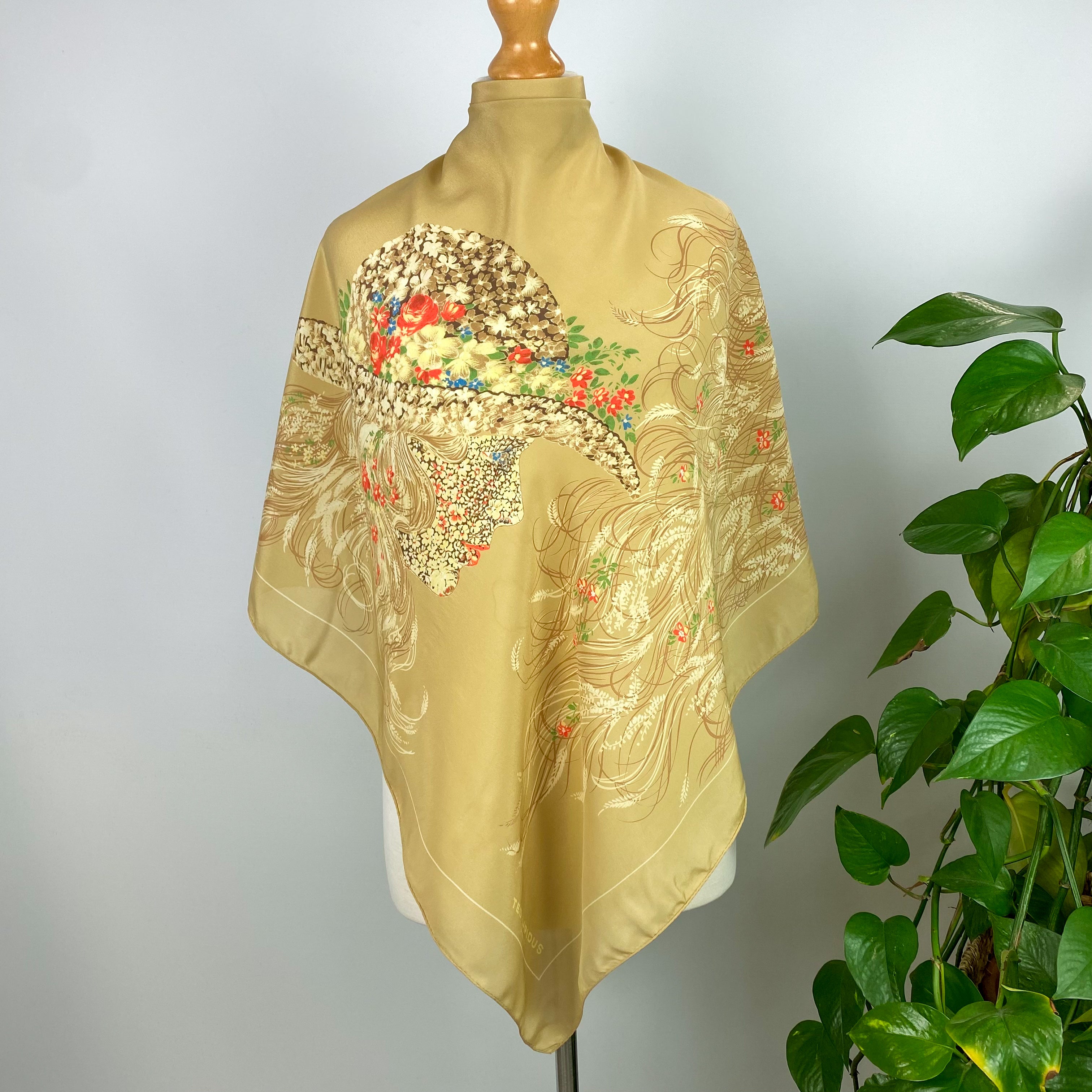 Ted Lapidus Floral Vintage Silk Scarf