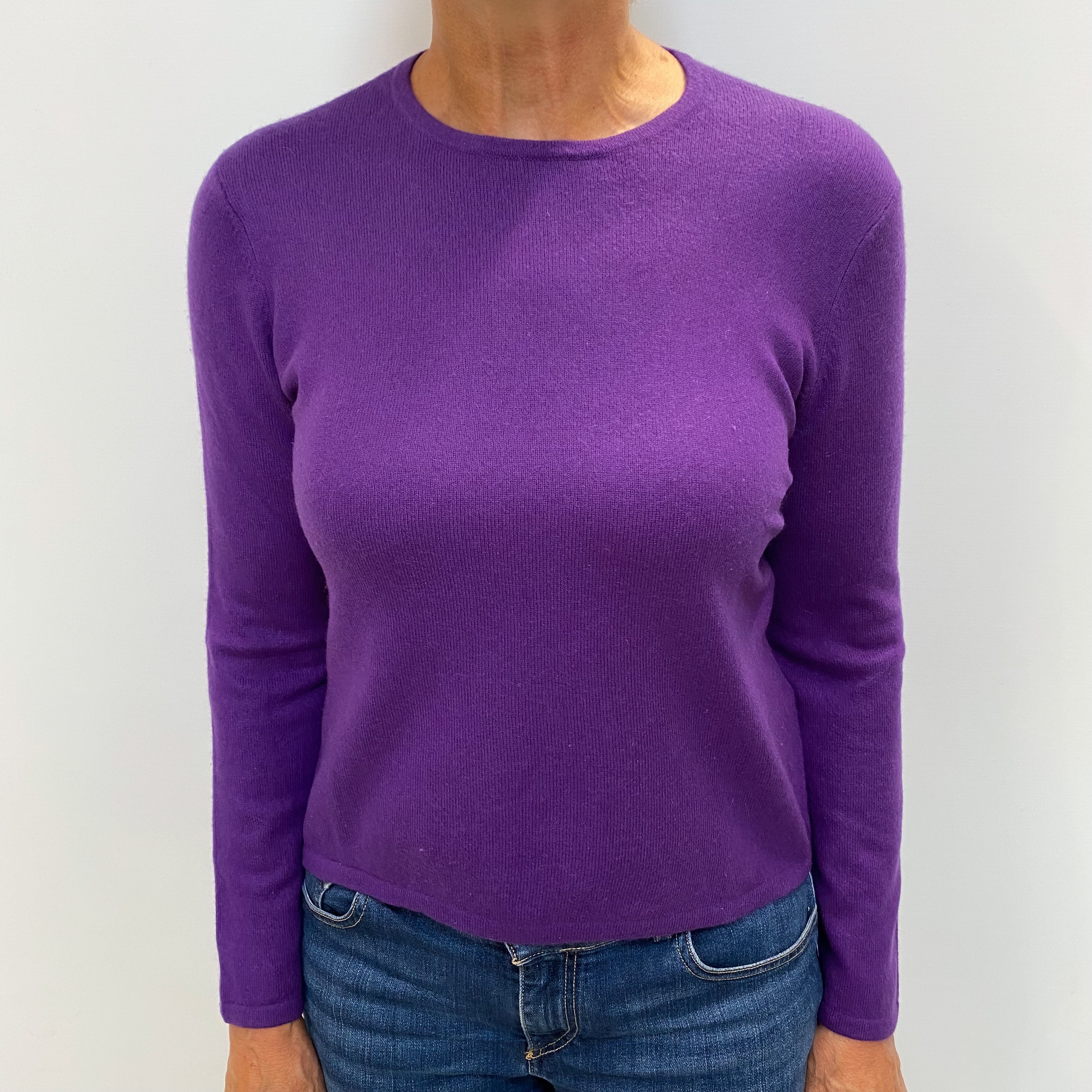 Violet Purple Cashmere Crew Neck Jumper Medium