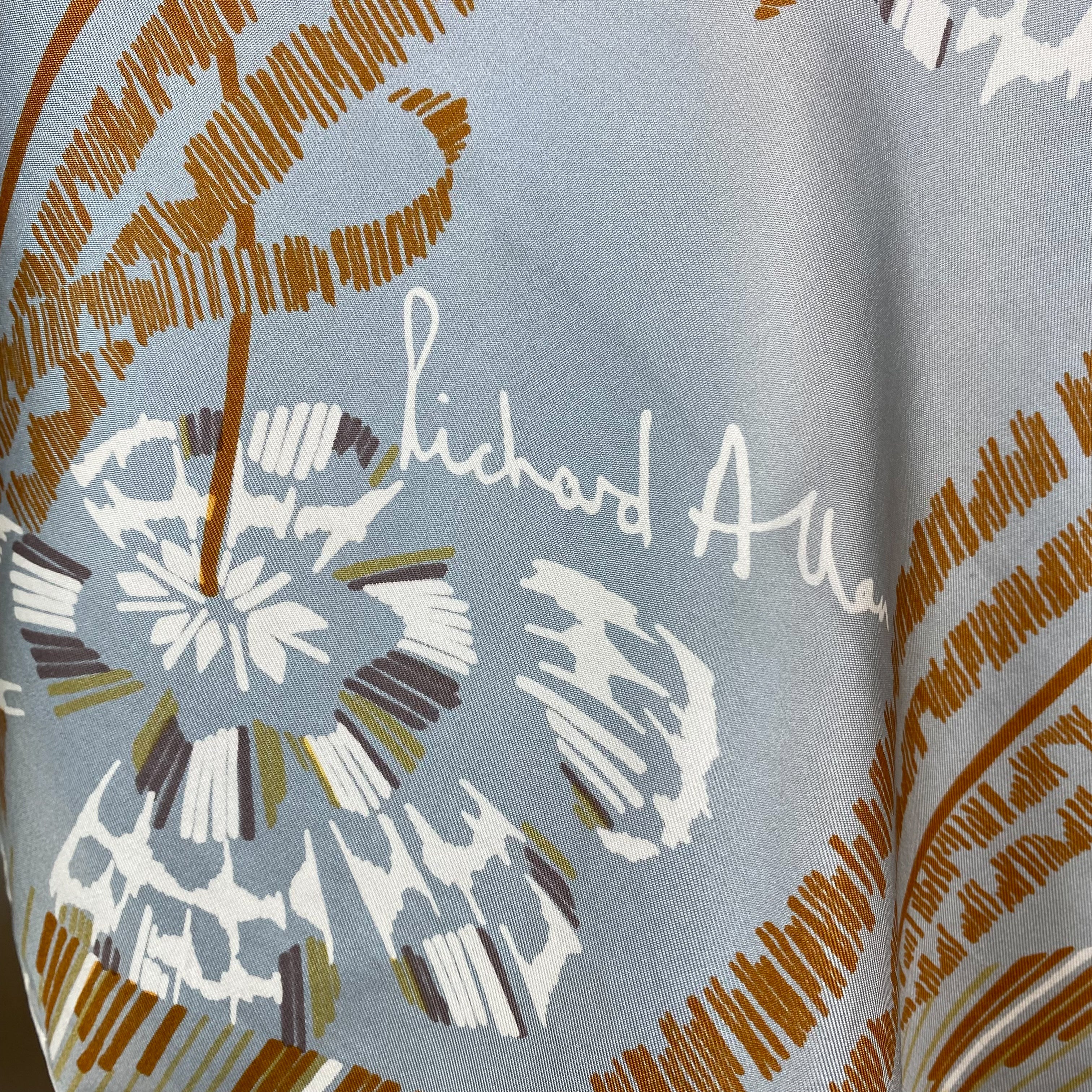 1970s Richard Allan Vintage Silk Scarf