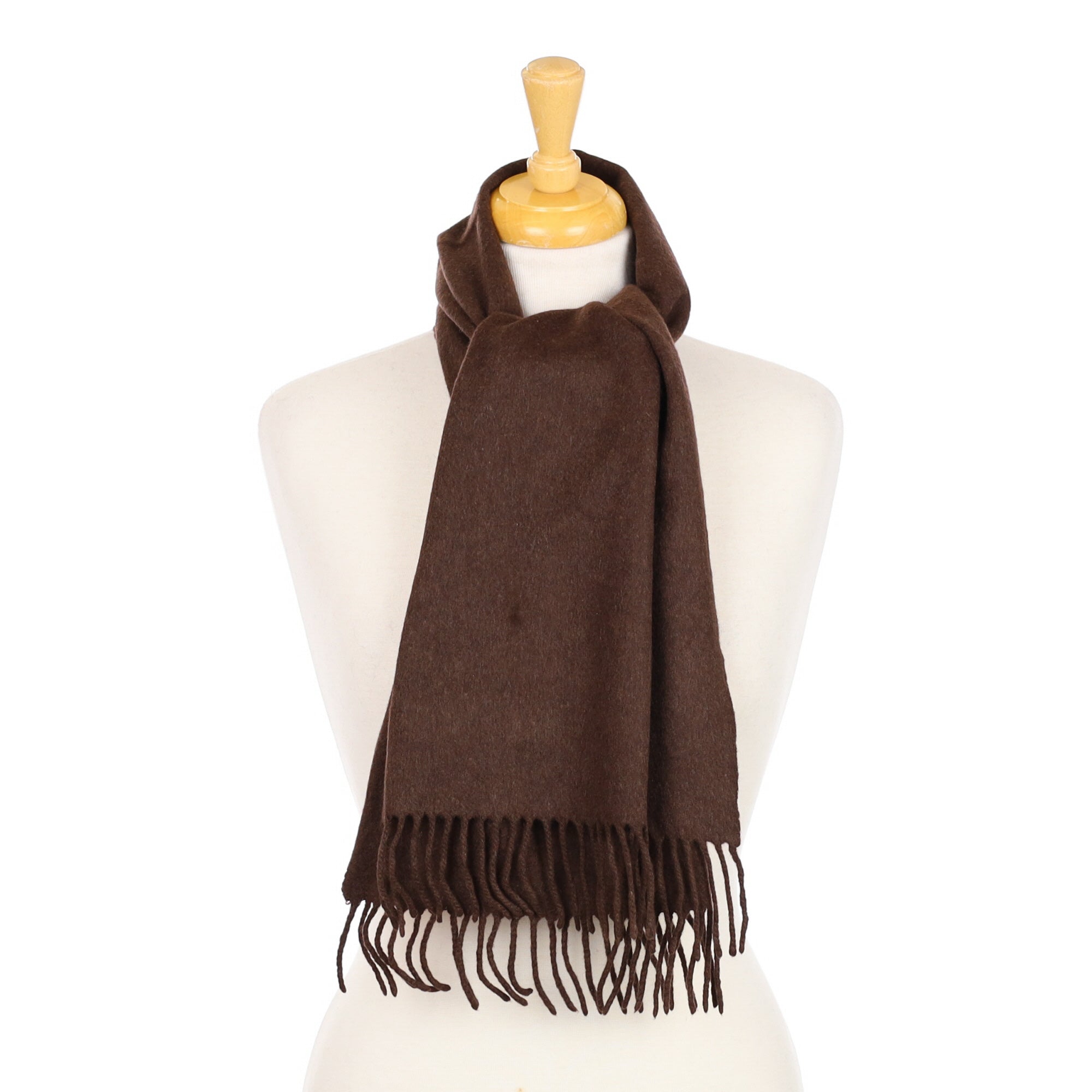 Scottish Chocolate Brown Fringed Woven Scarf