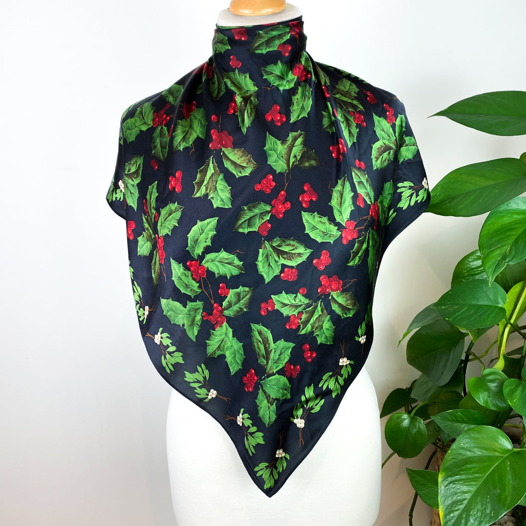 Holly & Mistletoe Silk Scarf