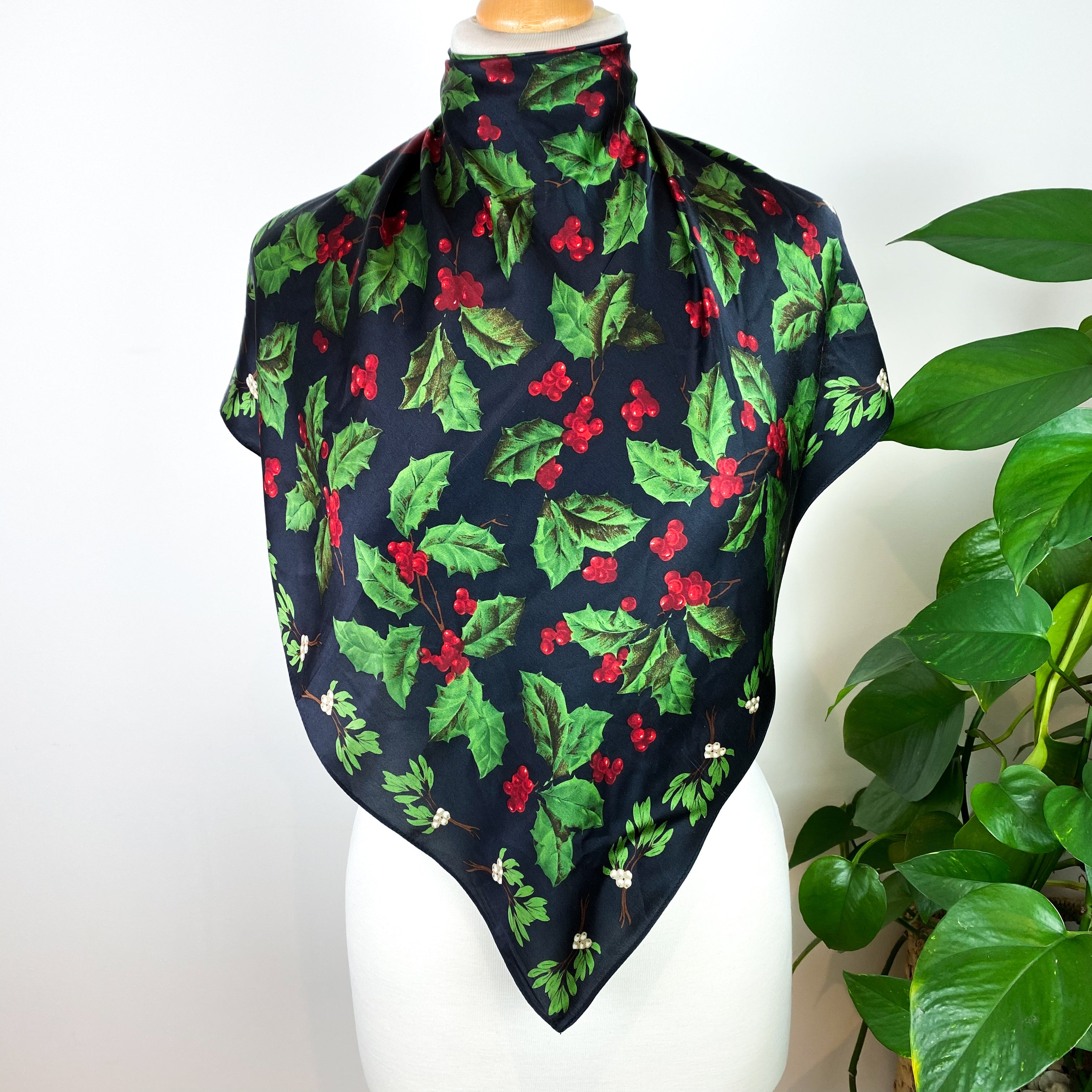 Holly & Mistletoe Silk Scarf