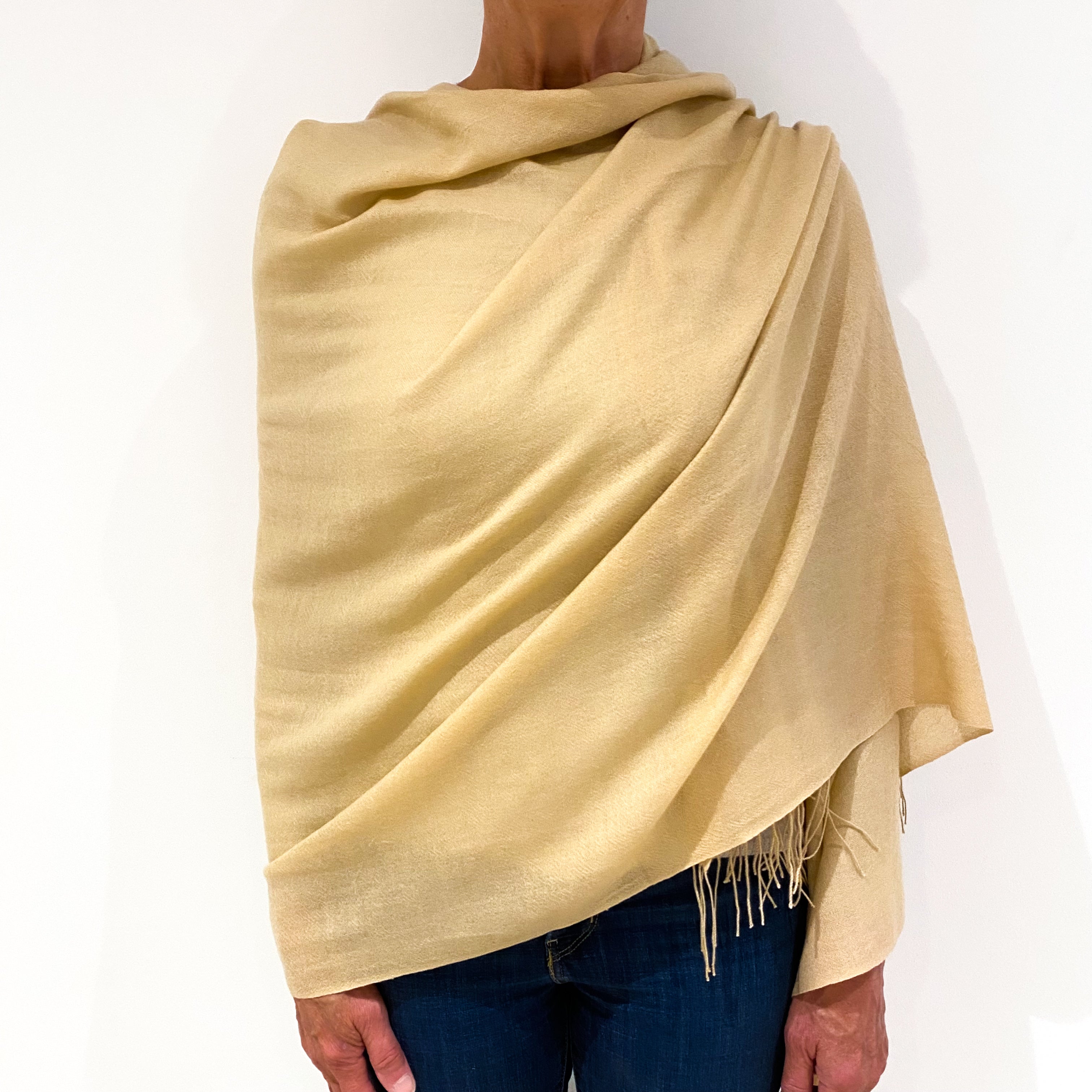 Brand New Sand Beige Cashmere Pashmina Scarf