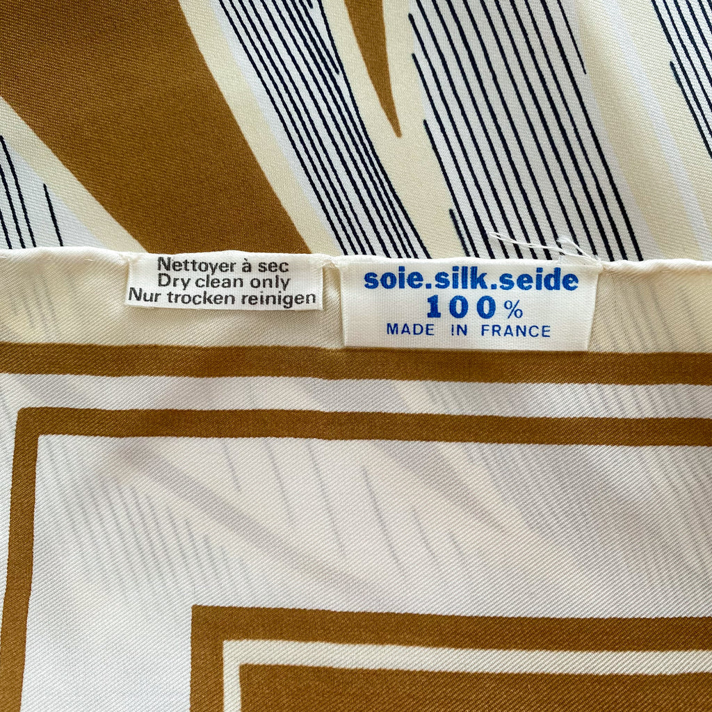 Rochas Abstract Cream Silk Scarf