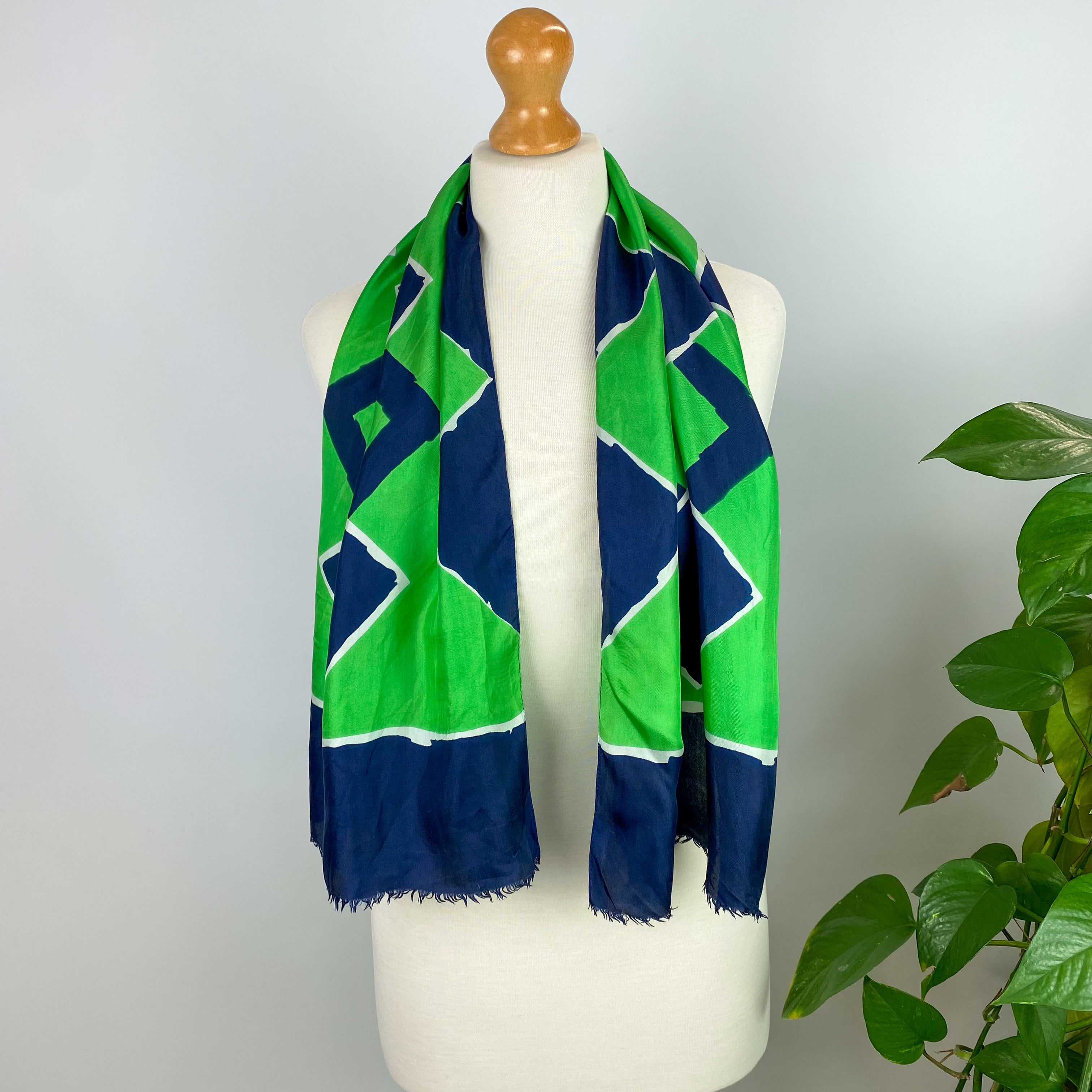 1970s Abstract Vintage Silk Scarf