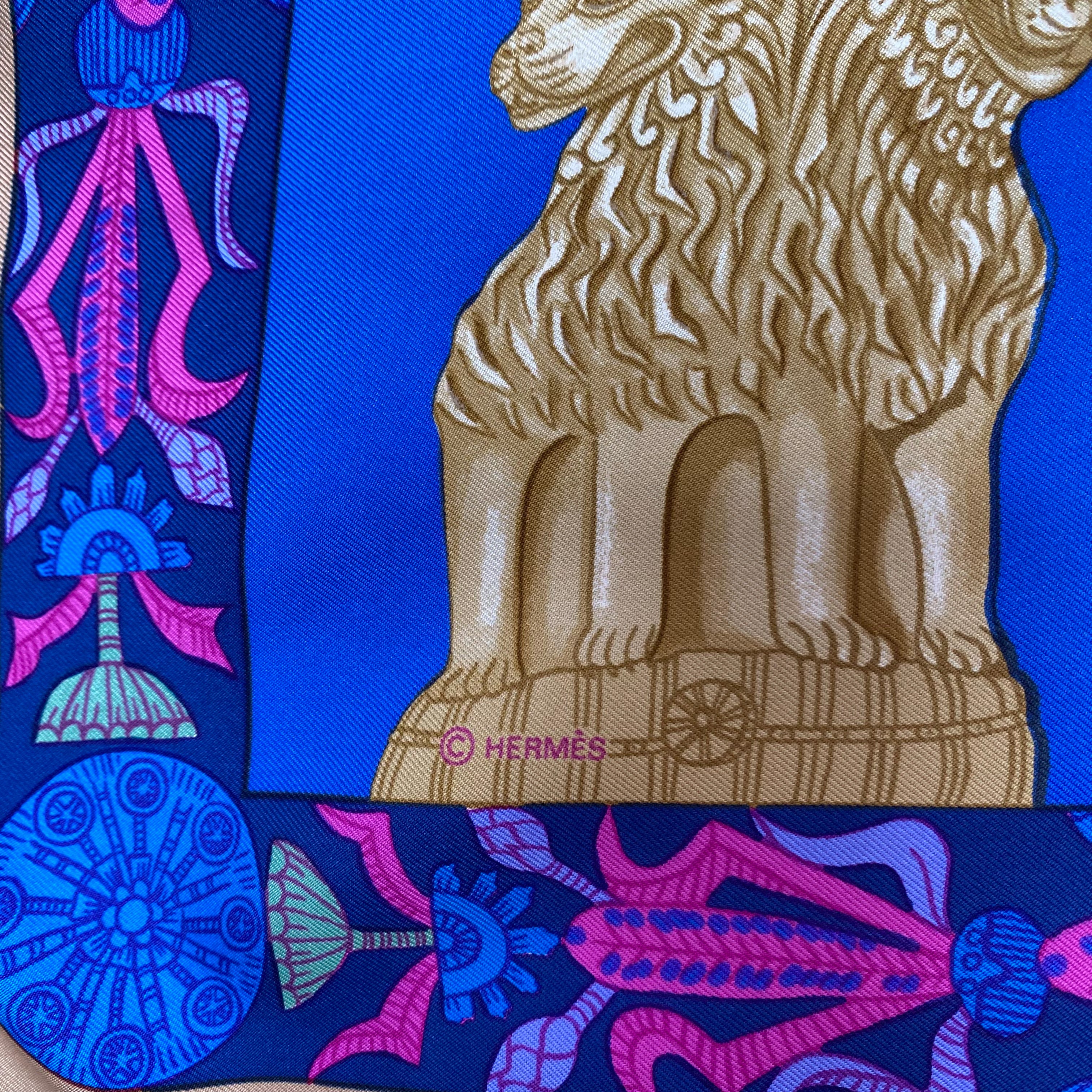 Boxed Hermes Torana Designer Silk Scarf