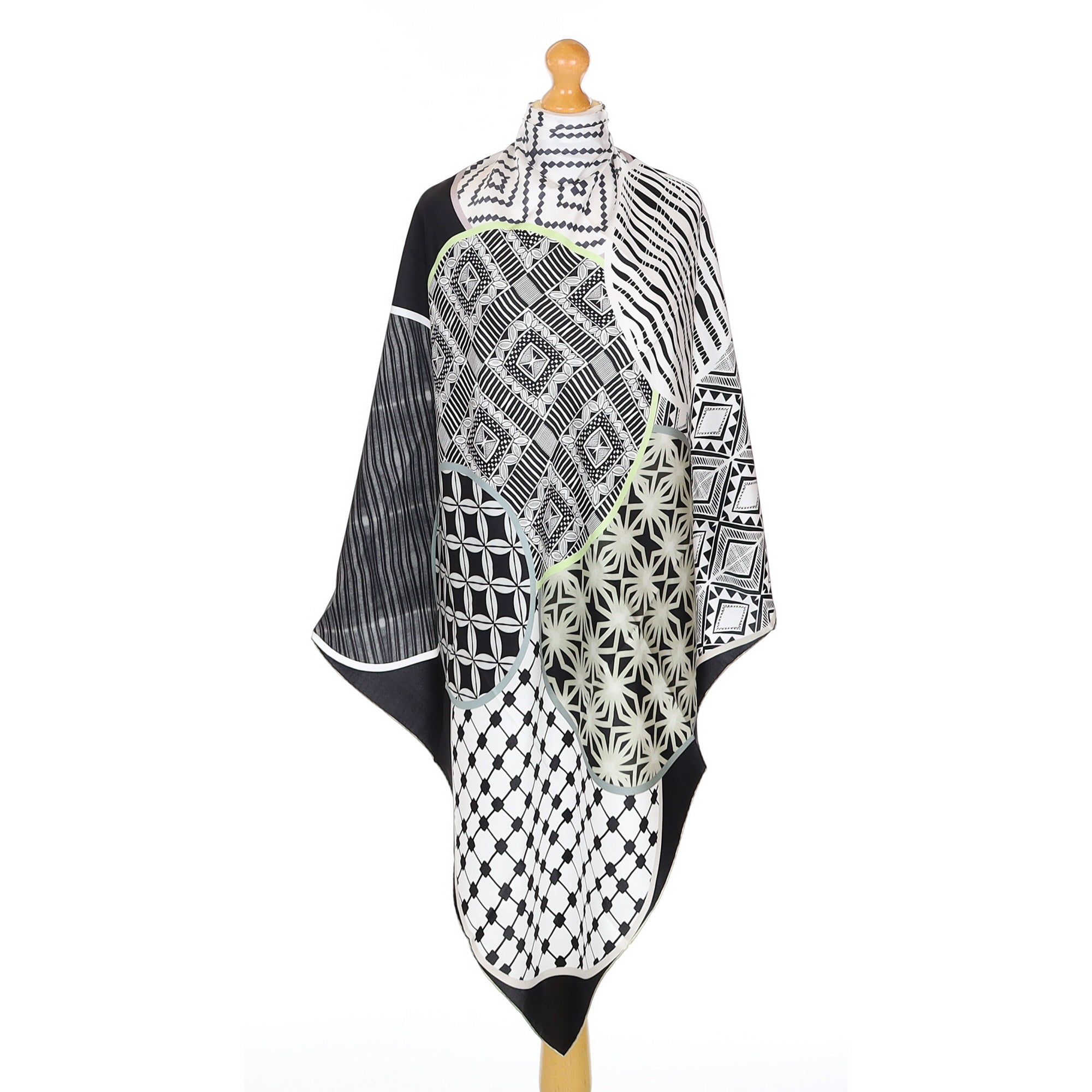 Brand New Italian Monochrome Silk Scarf