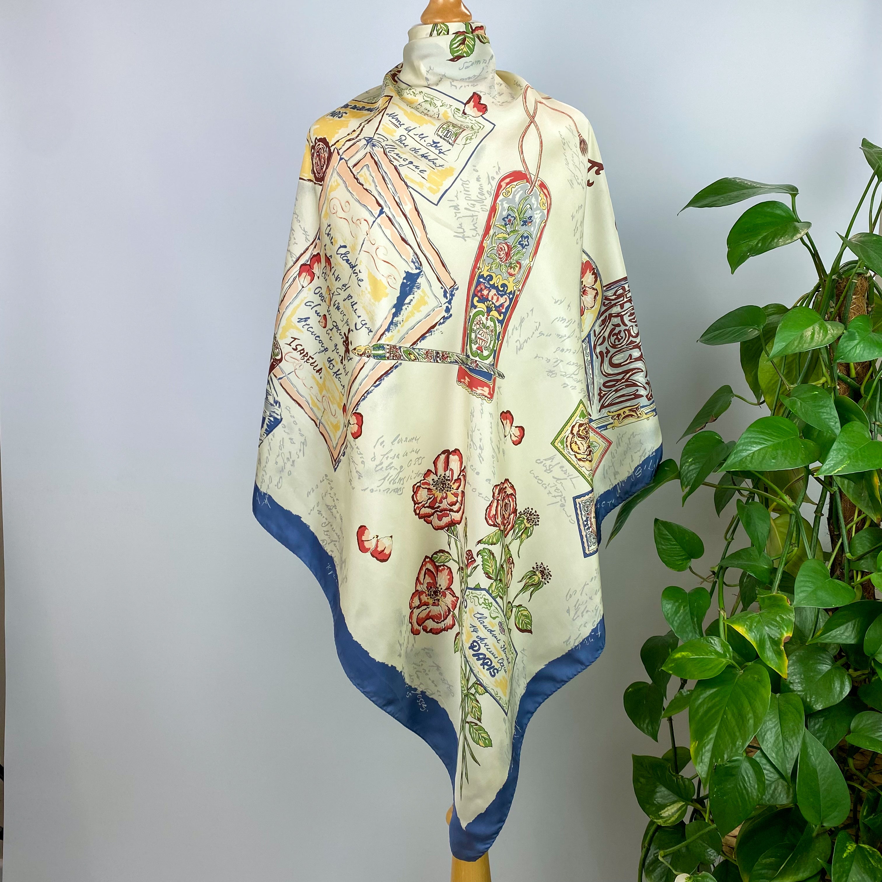 French ‘Fashion Affairs’ Vintage Silk Scarf