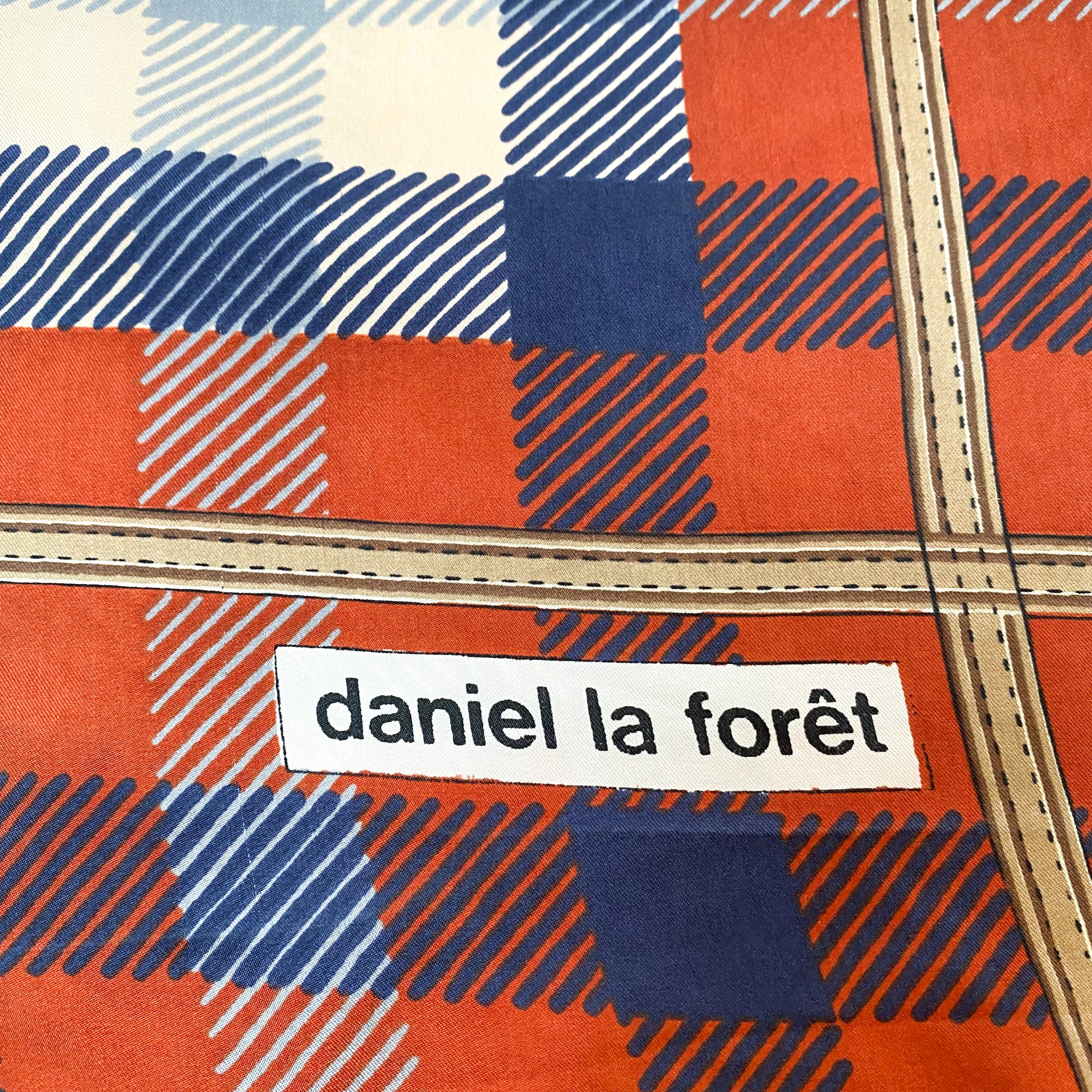 Daniel La Forêt Checked Silk Scarf