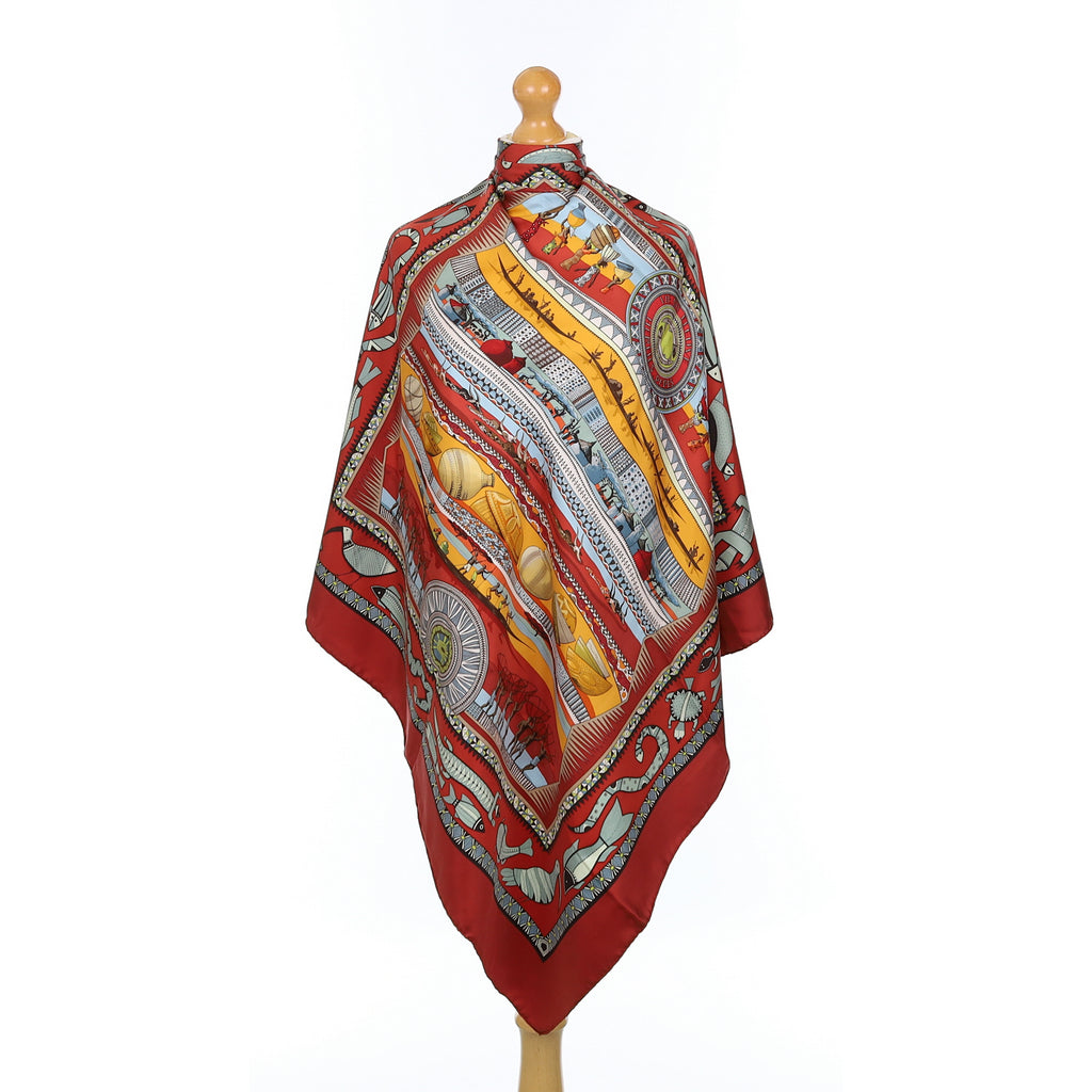 Pristine Boxed Hermès Vie du Fleuve Silk Scarf Quite Rare