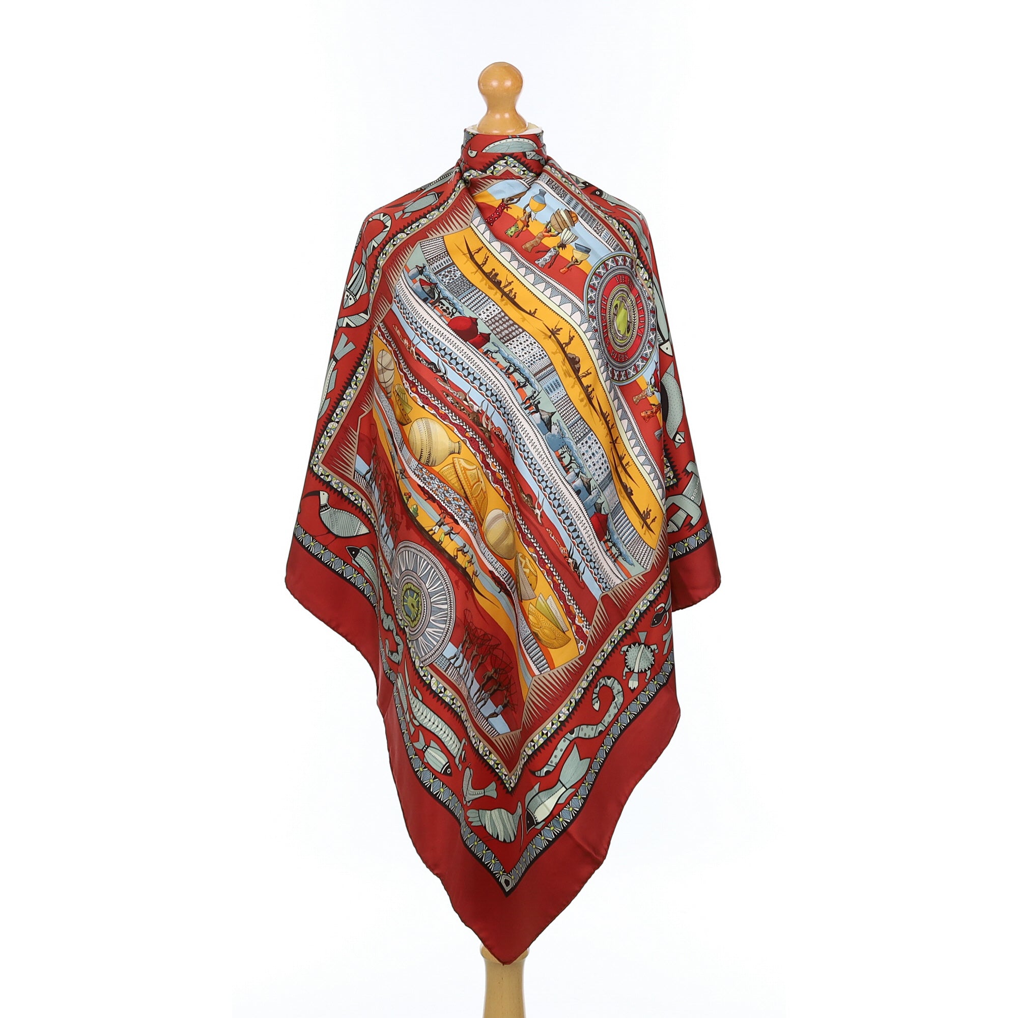 Pristine Boxed Hermès Vie du Fleuve Silk Scarf Quite Rare