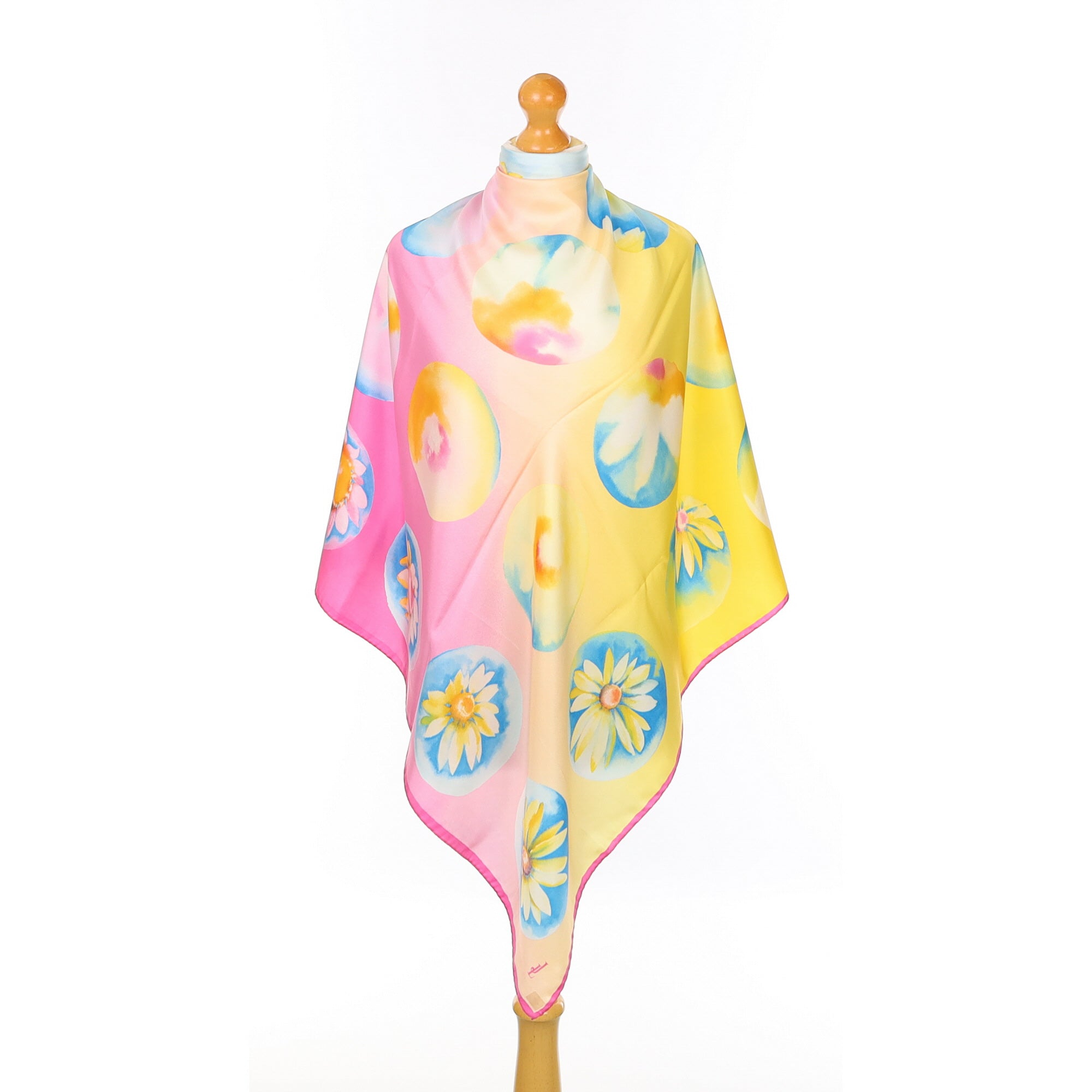 Jammers & Leufgen Pink and Yellow Silk Scarf