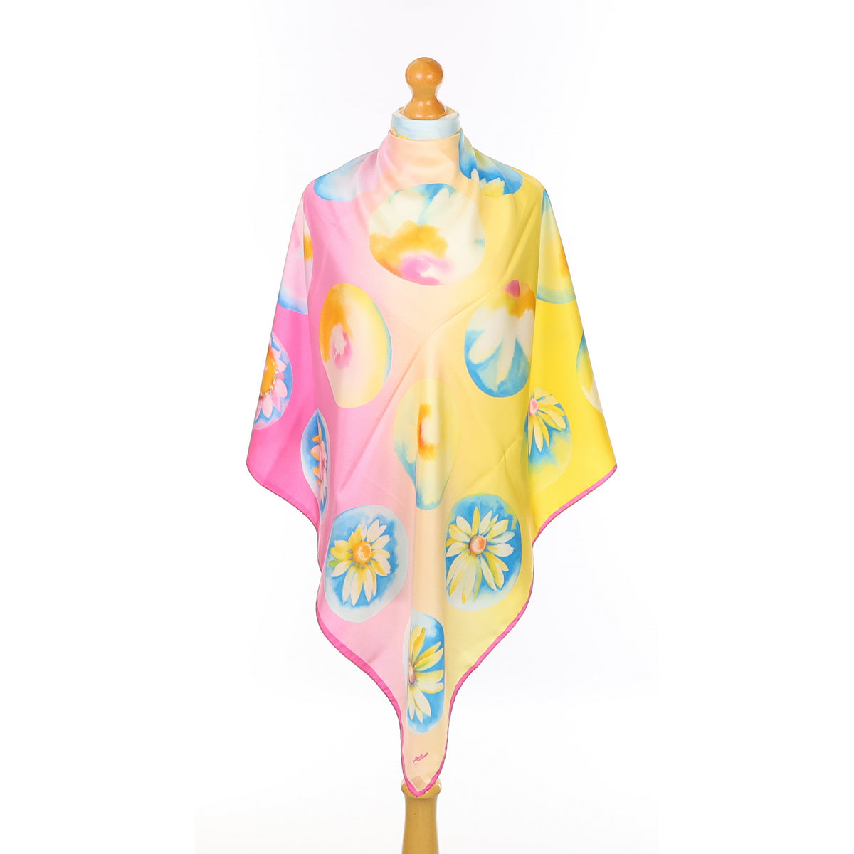 Jammers & Leufgen Pink and Yellow Silk Scarf
