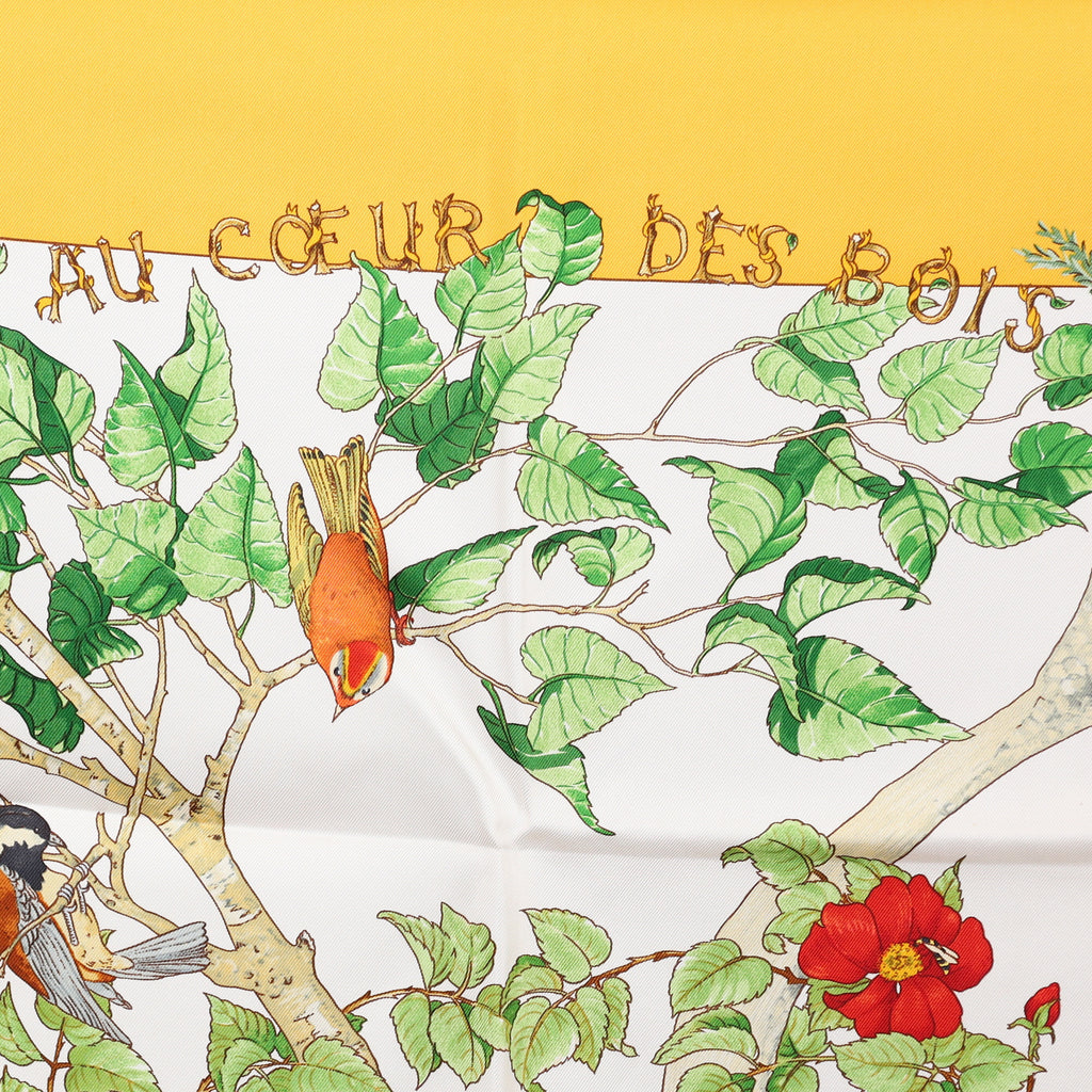 Brand New Boxed Hermès Au Coeur des Bois Silk Scarf