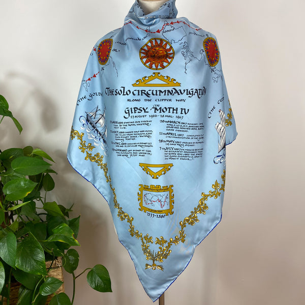 Large Harrods Historical Sailing Vintage Silk Scarf