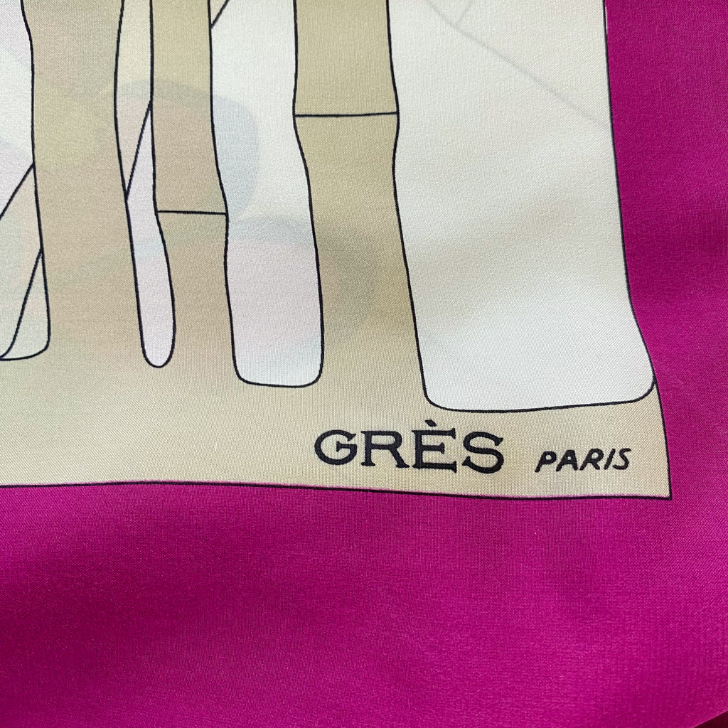 Grès Bird In Bamboo Vintage Silk Scarf