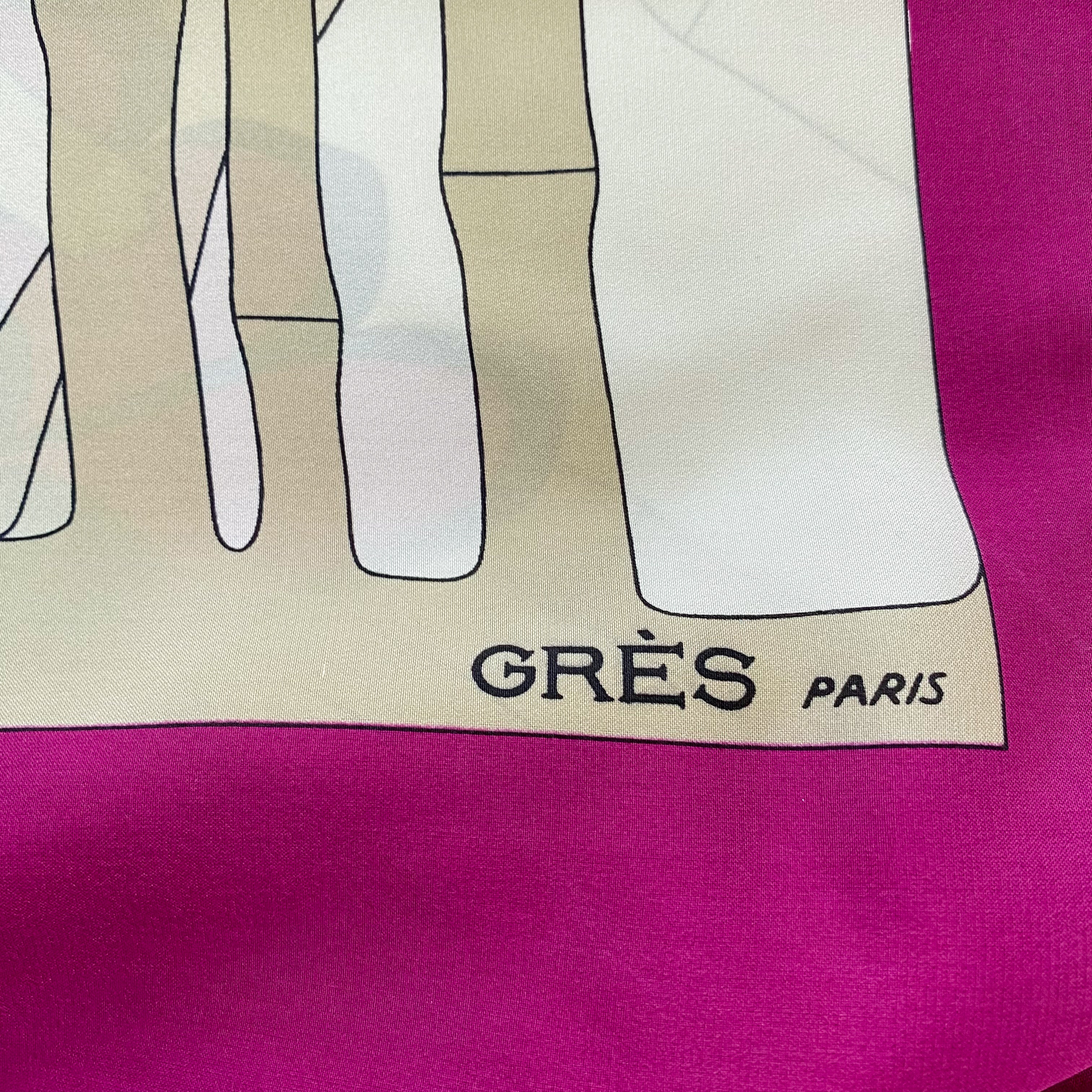 Grès Bird In Bamboo Vintage Silk Scarf