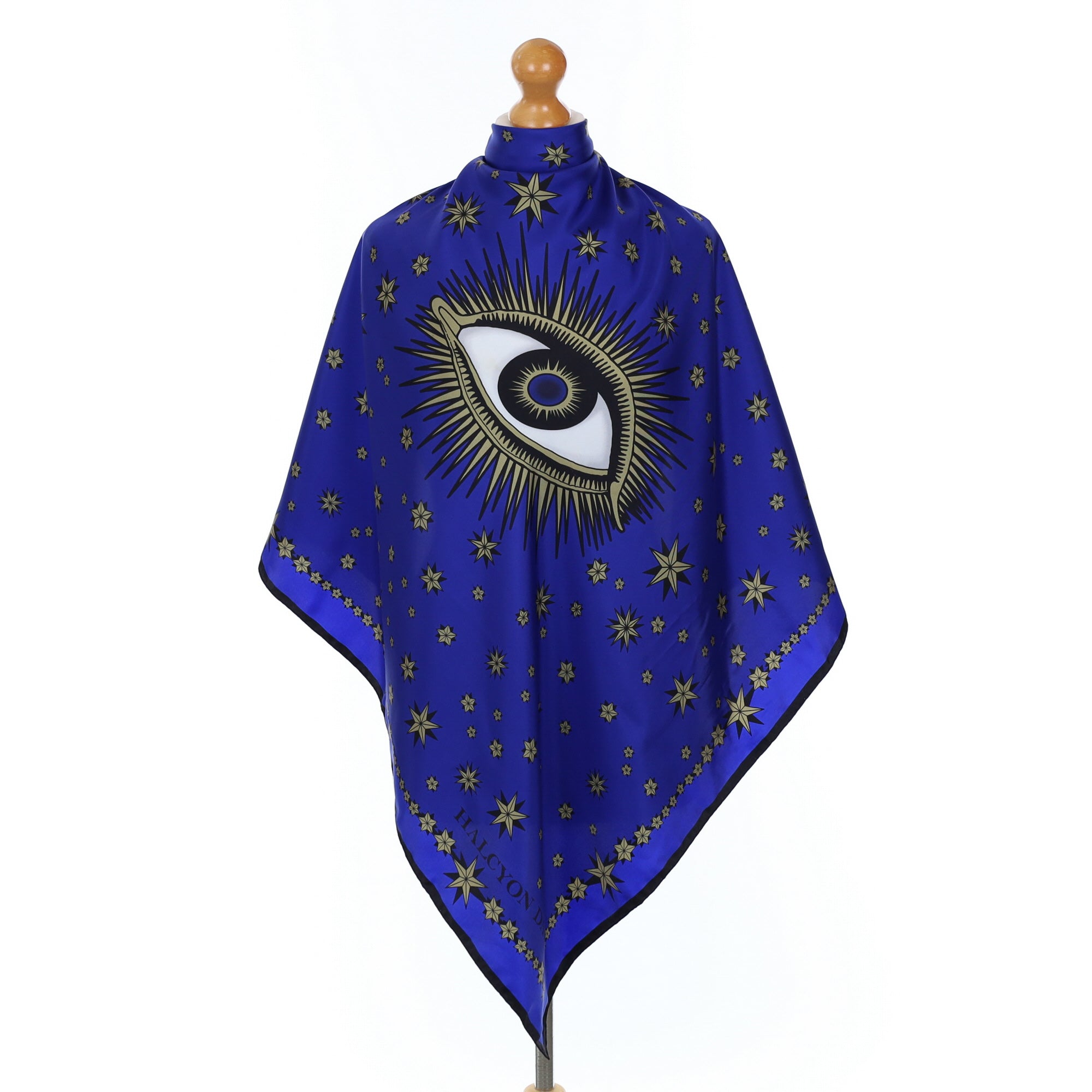 Halcyon Days Blue Eye Designer Silk Scarf