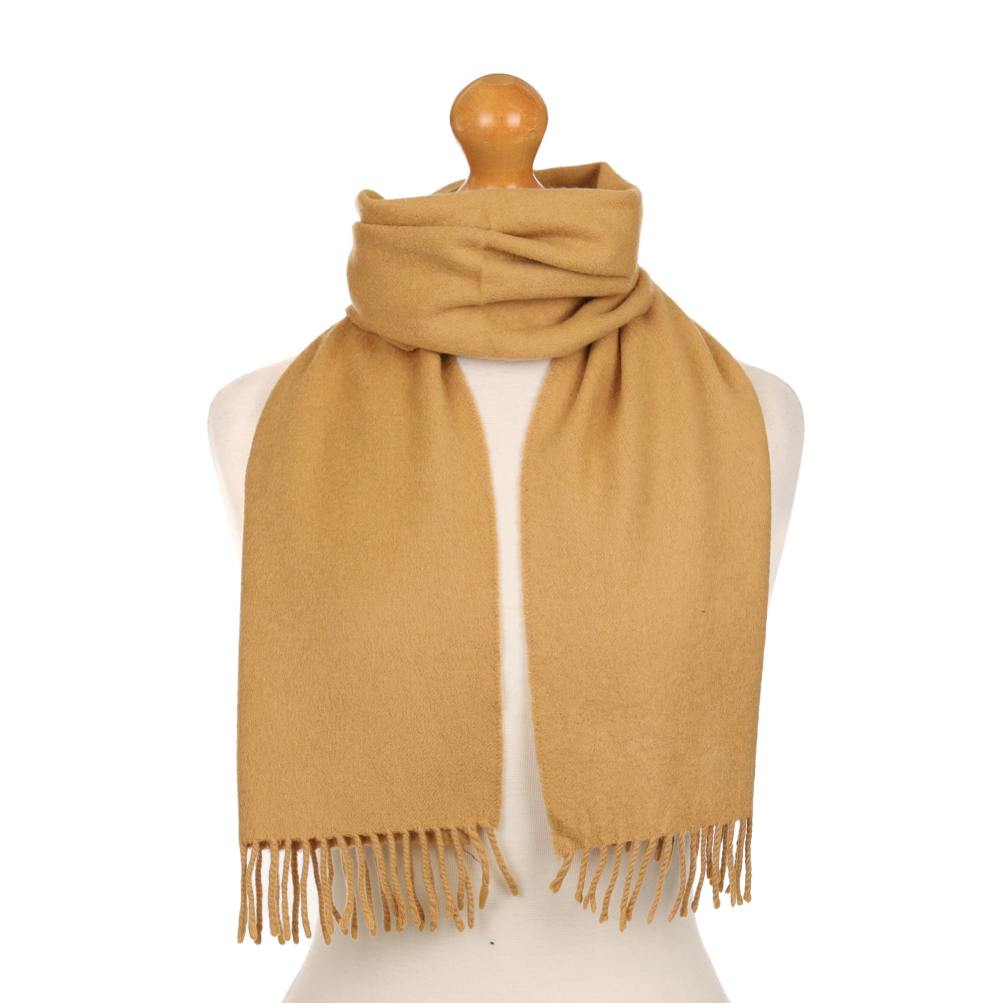 Camel Brown Woven Cashmere Scarf