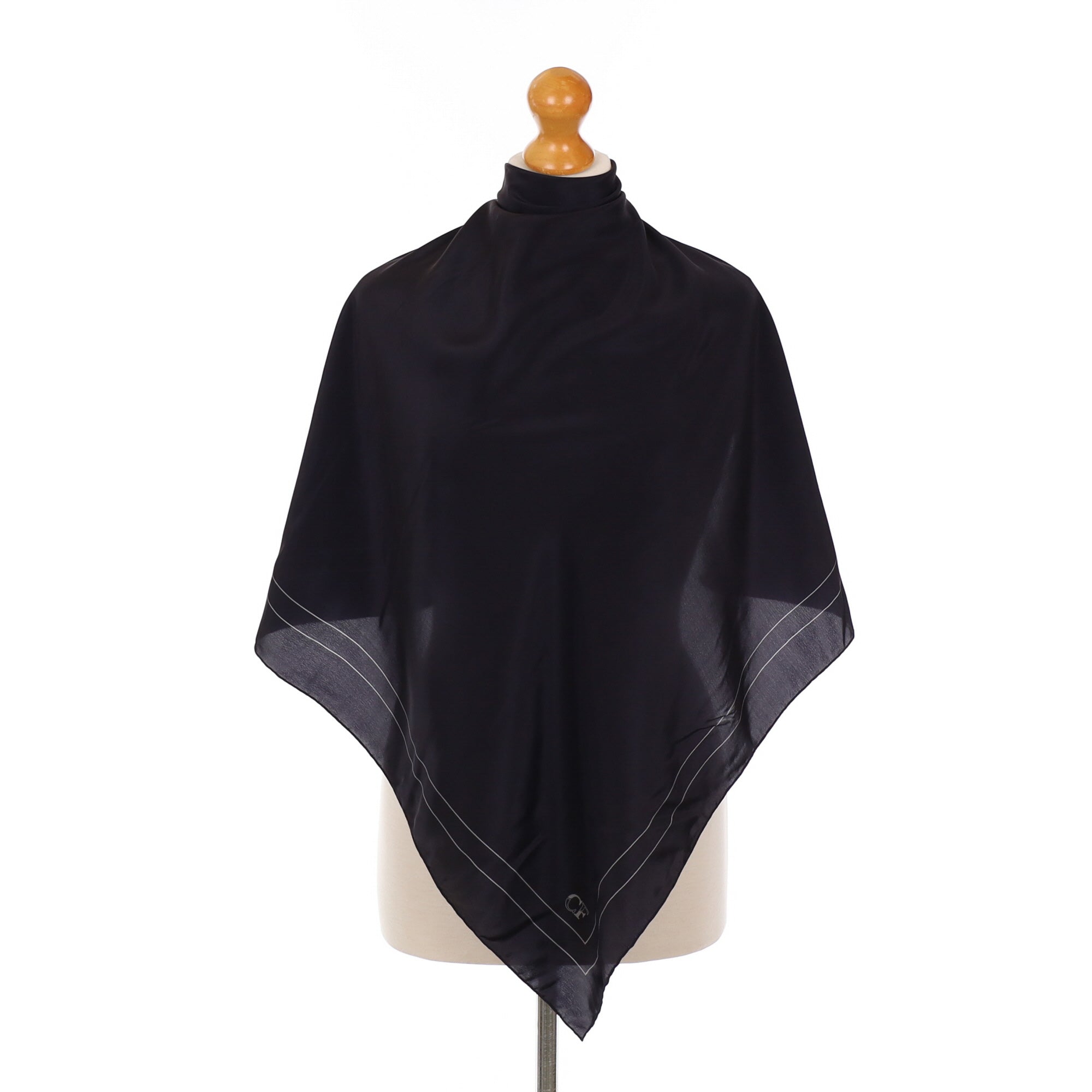 Collegio Favori Black Silk Scarf