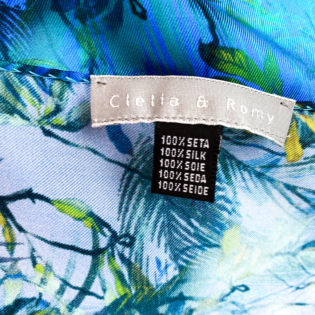 Clelia and Romy Leaf Design Silk Scarf