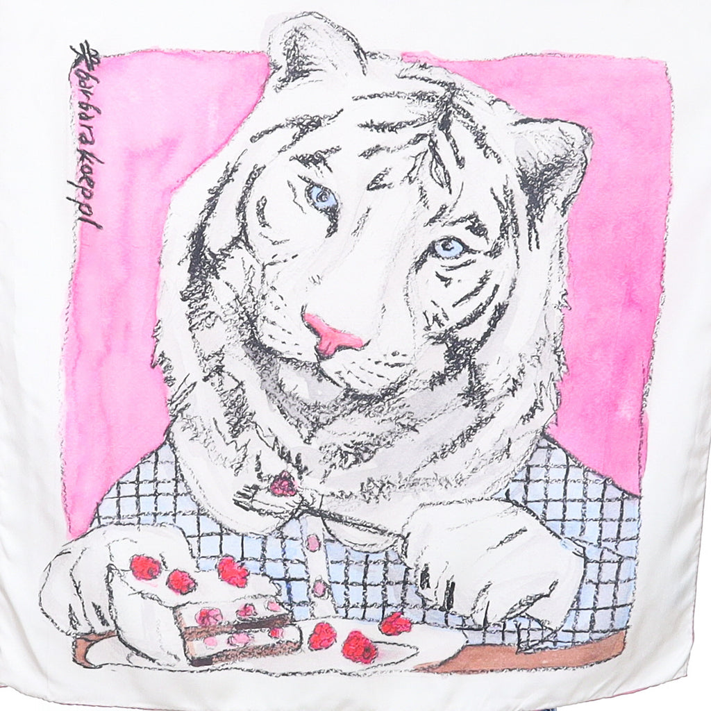 Barbara Kaeppl Pink Tiger Silk Scarf