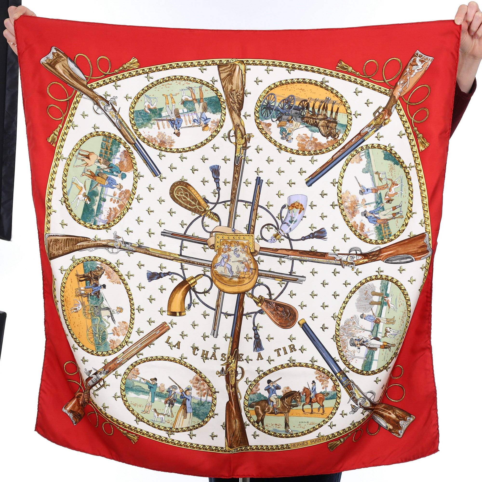 Hermès La Chasse a Tir Silk Scarf Quite Rare