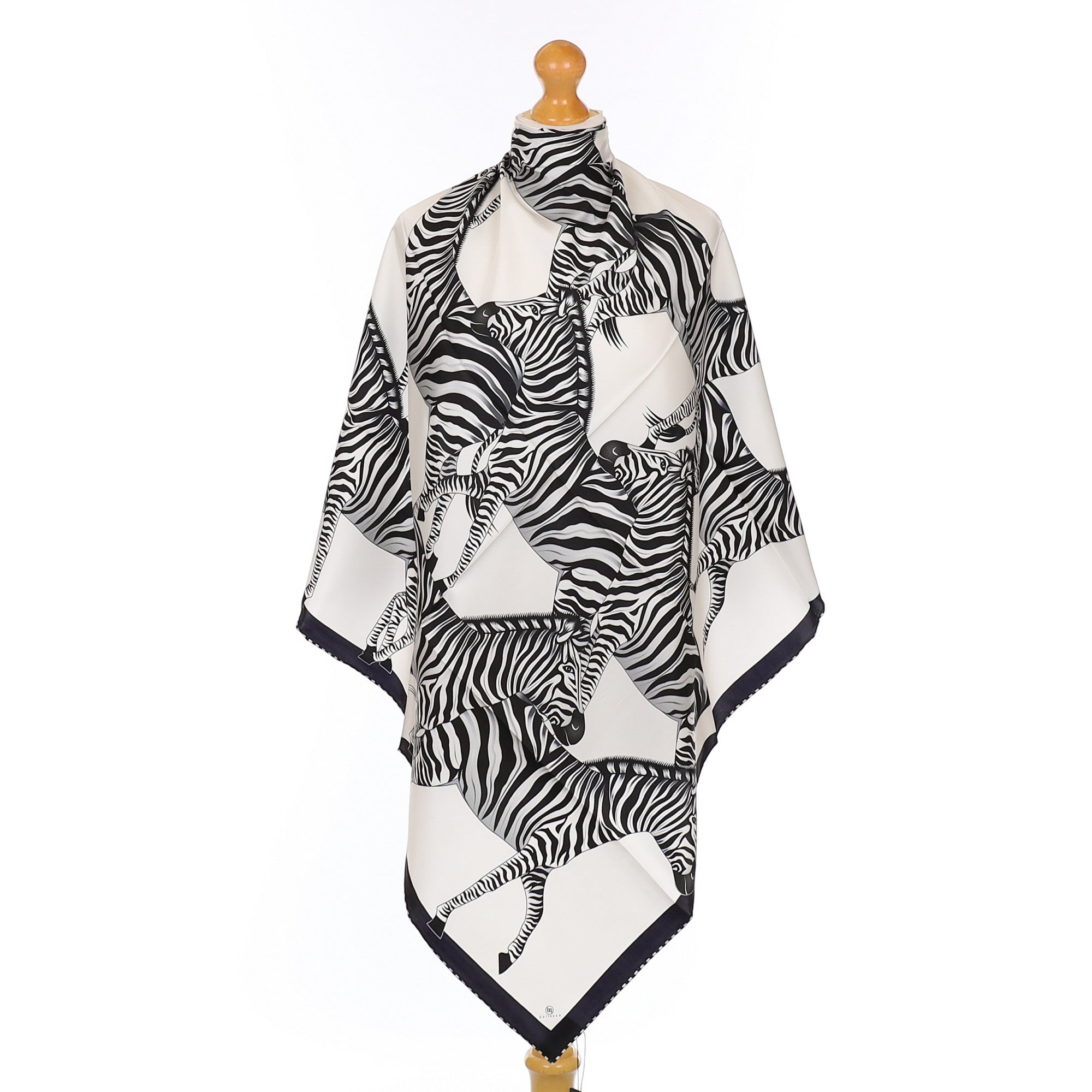 Brand New Bellezza Black & Purple Zebra Double Faced Silk Scarf