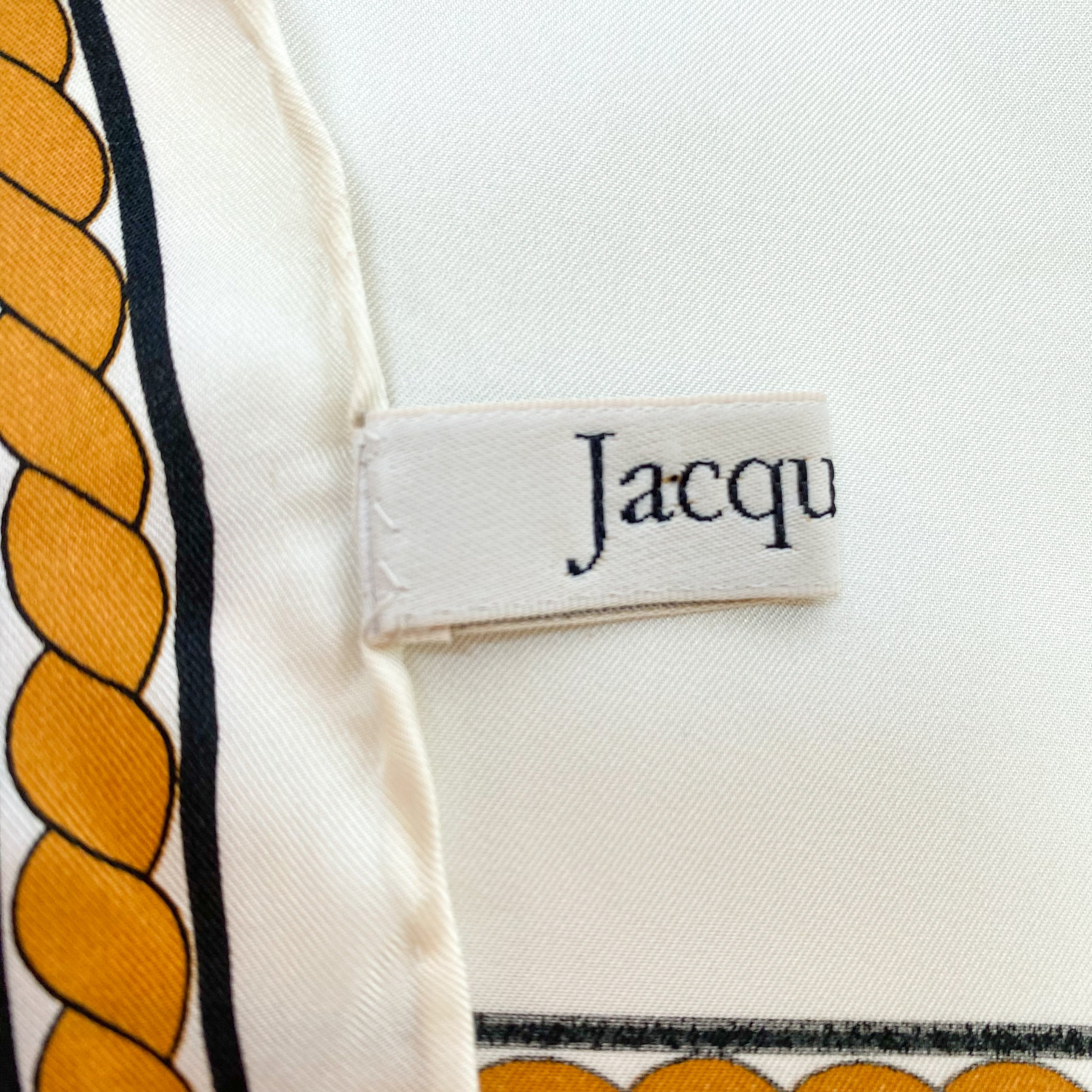 Cream Blue and Gold Jacques Vert Silk Scarf