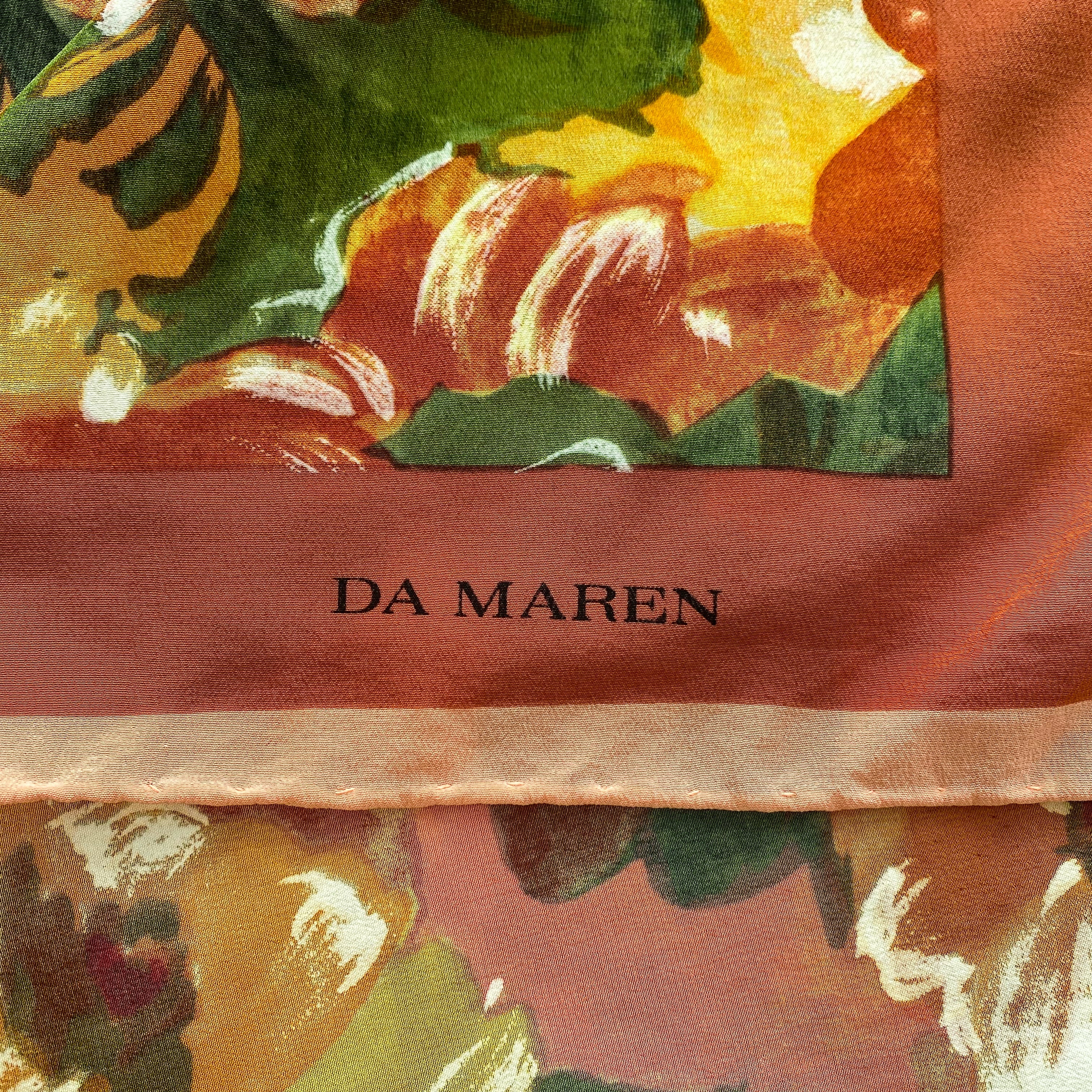 Da Maren Floral Vintage Silk Scarf