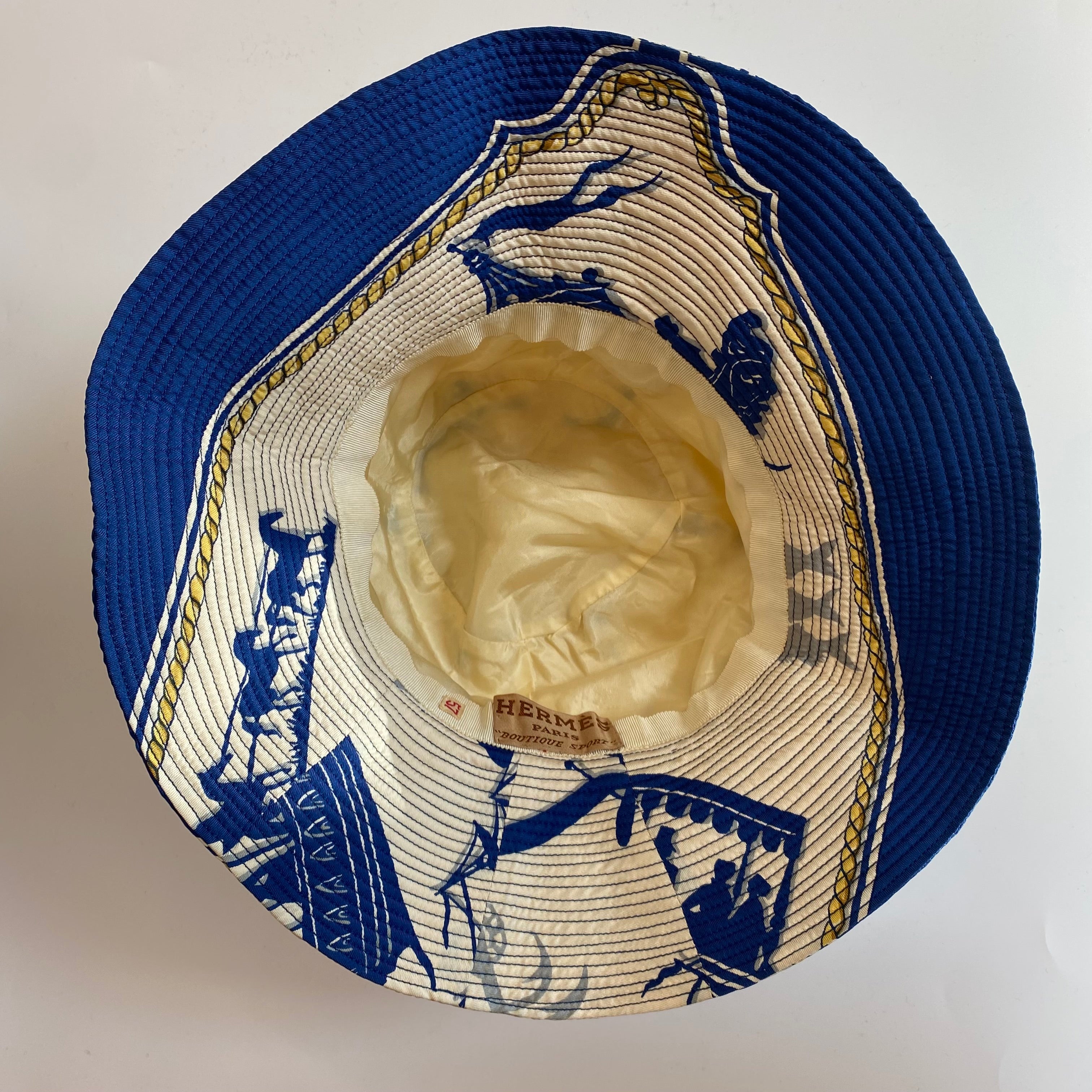 Boxed Hermès ‘Boutique Sport’ 1966 Vintage Silk Sun Hat