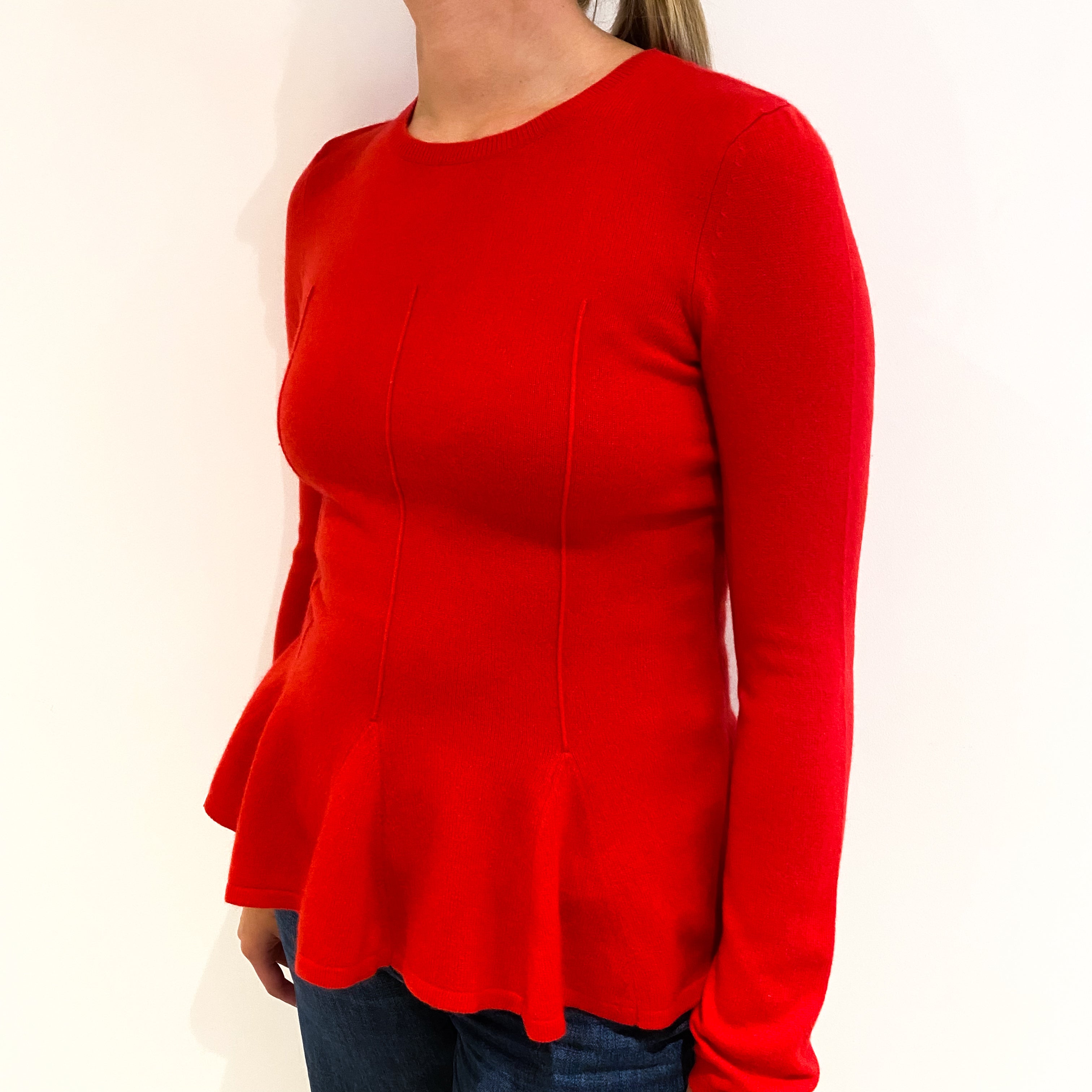 Scarlett Red Cashmere Crew Neck Jumper Small