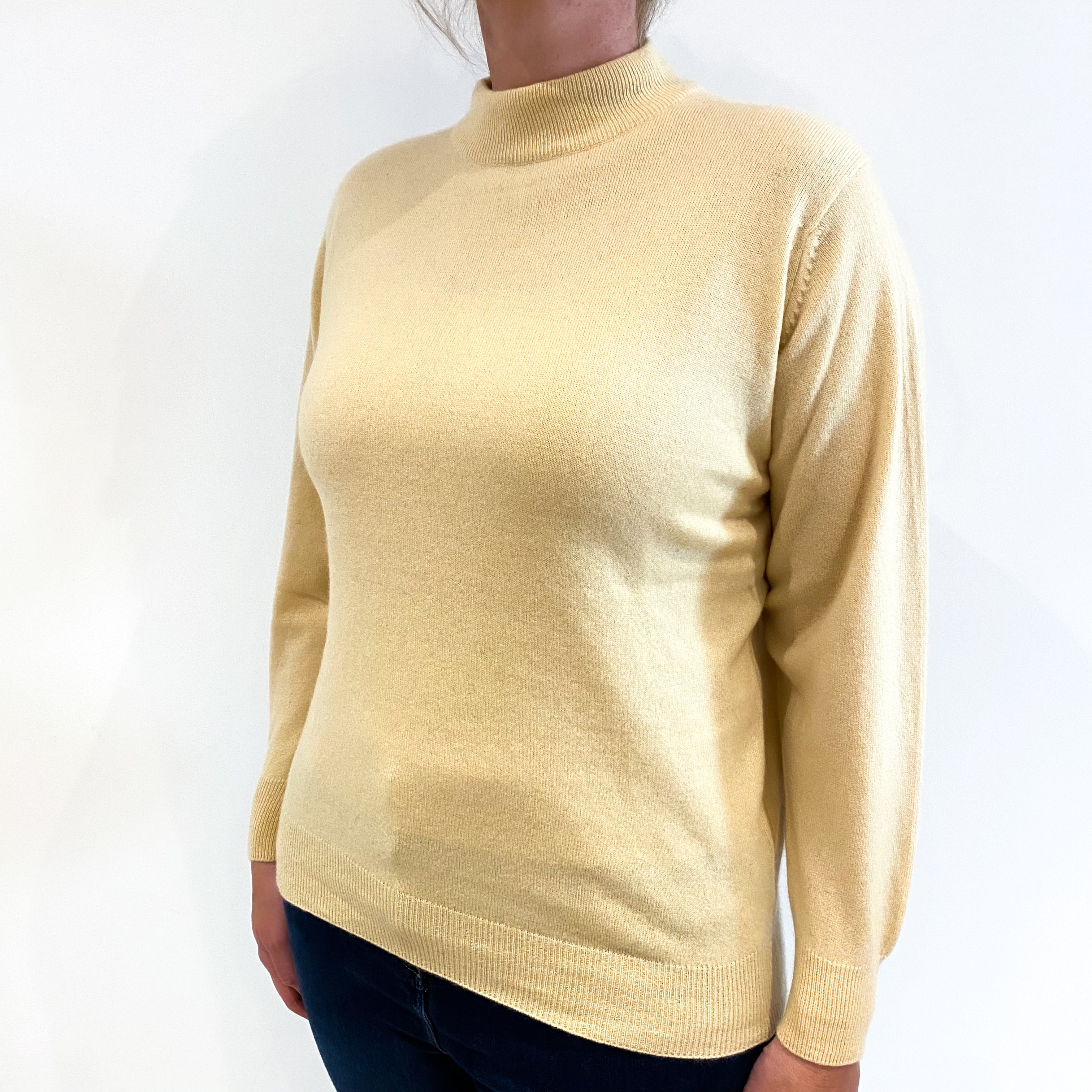 Clotted Cream Cashmere Turtle Neck Jumper Large