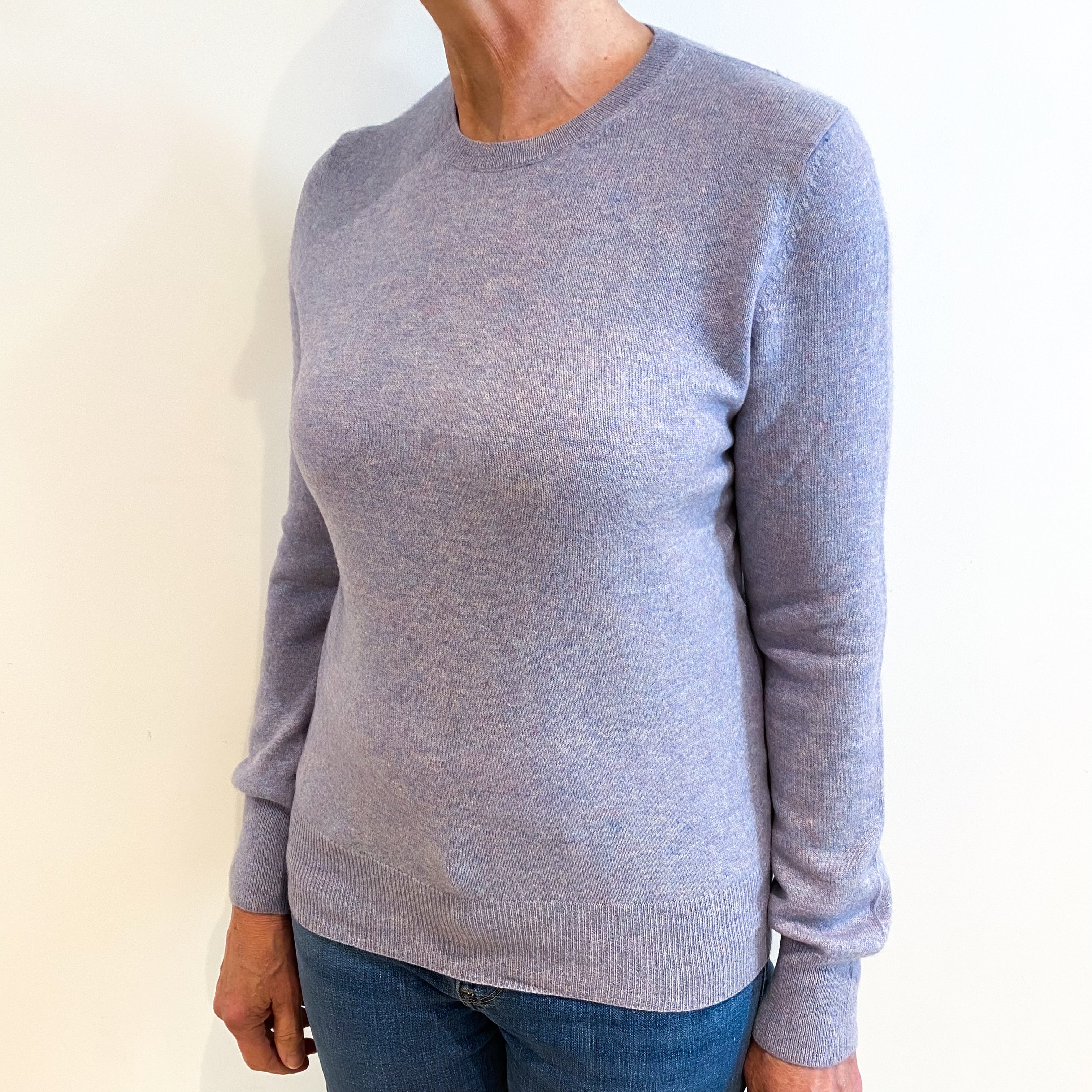 Lilac Purple Cashmere Crew Neck Jumper Medium