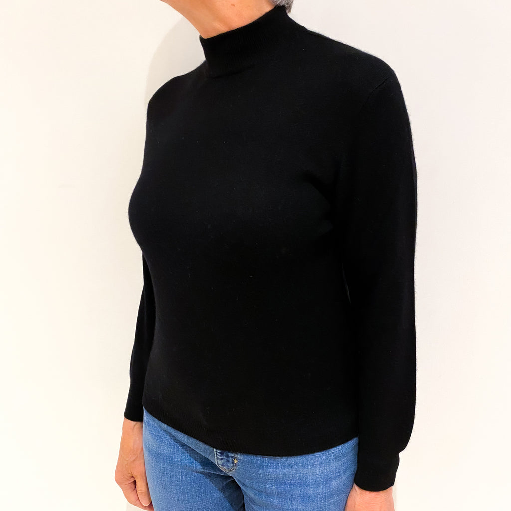 Black Cashmere Turtle Neck Jumper Medium