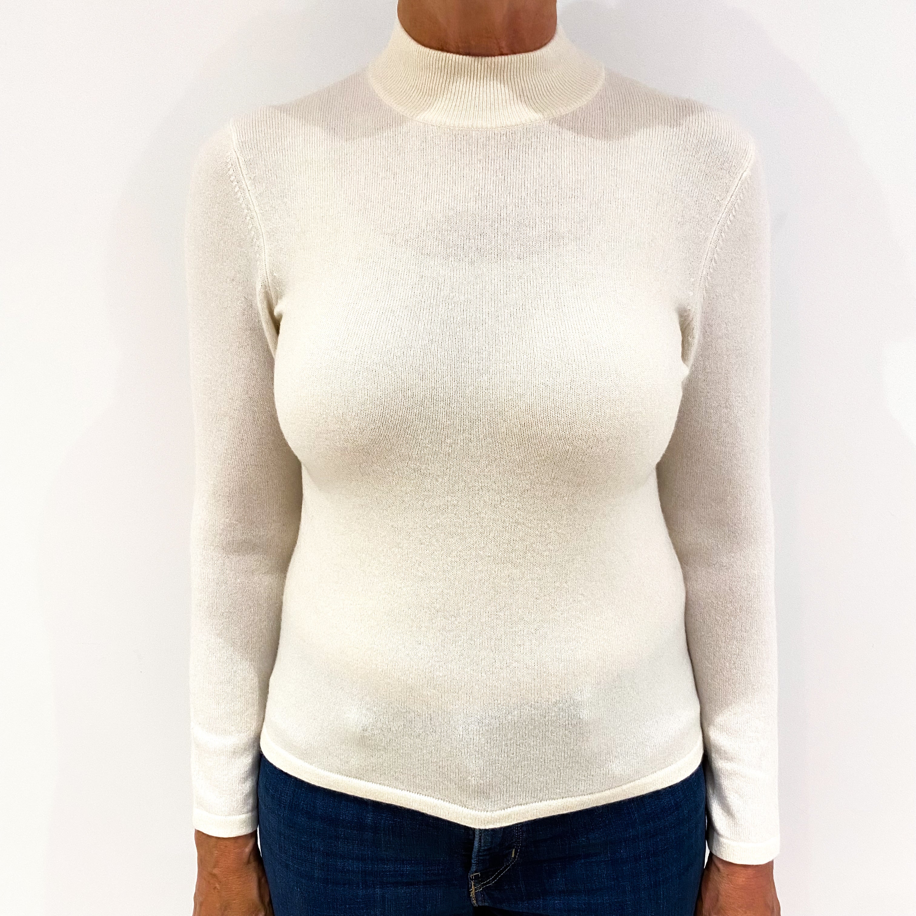 Cream Cashmere Turtle Neck Jumper Medium