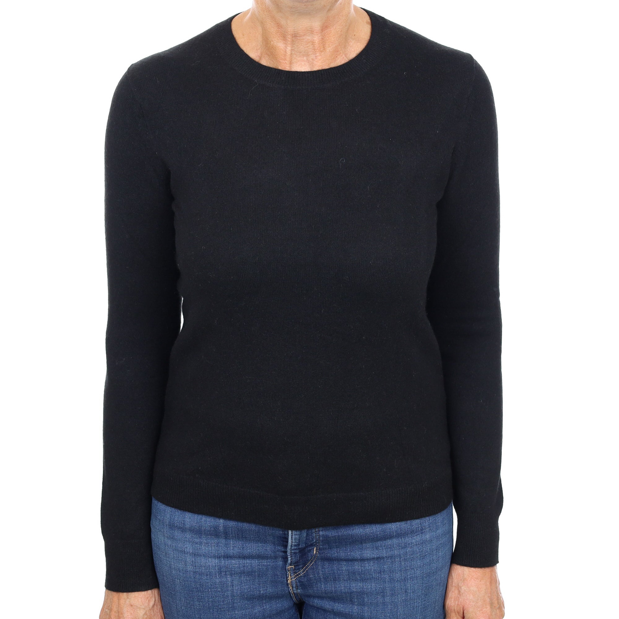 Black Cashmere Crew Neck Jumper Medium