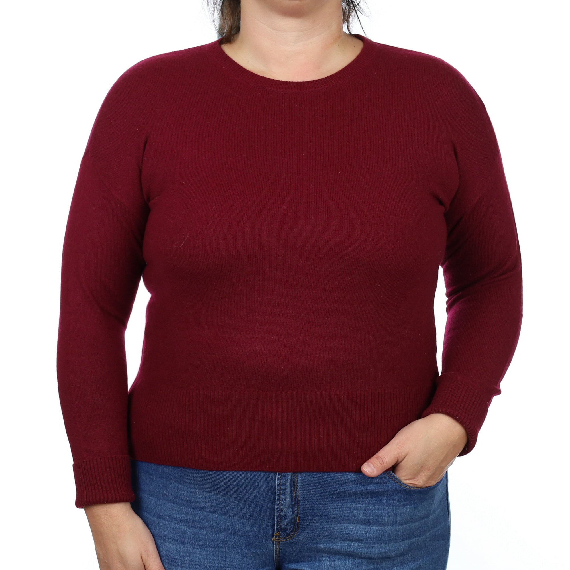 Mulberry Red Cashmere Crew Neck Jumper Large