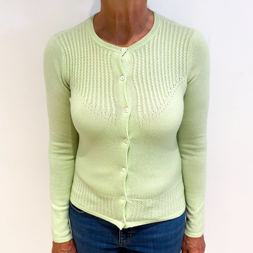 Celery Green Cashmere Cardigan Medium
