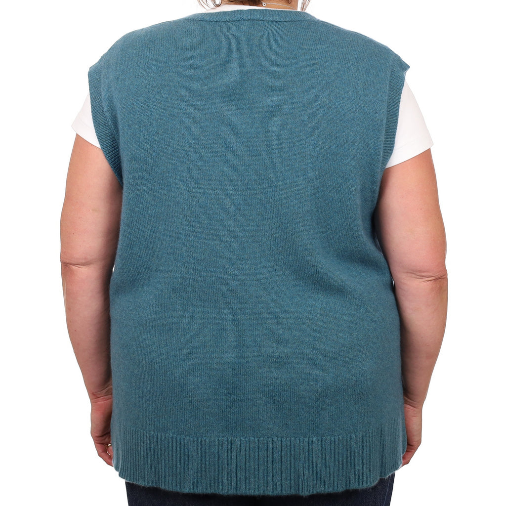 Brand New Ocean Green Luxury Cashmere Tank Top 2XL UK 22-24