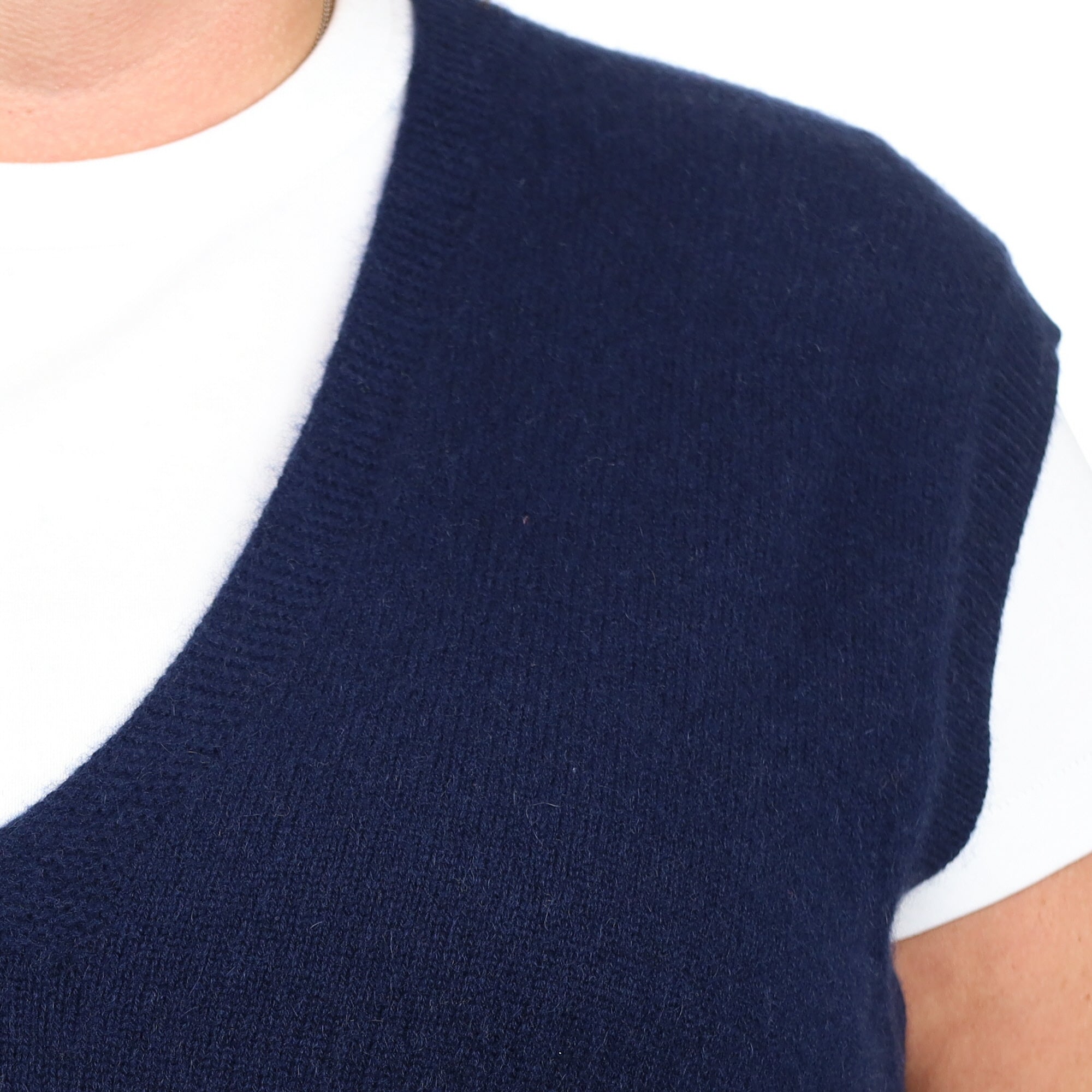 Brand New Navy Luxury Cashmere Tank Top 2XL UK 22-24