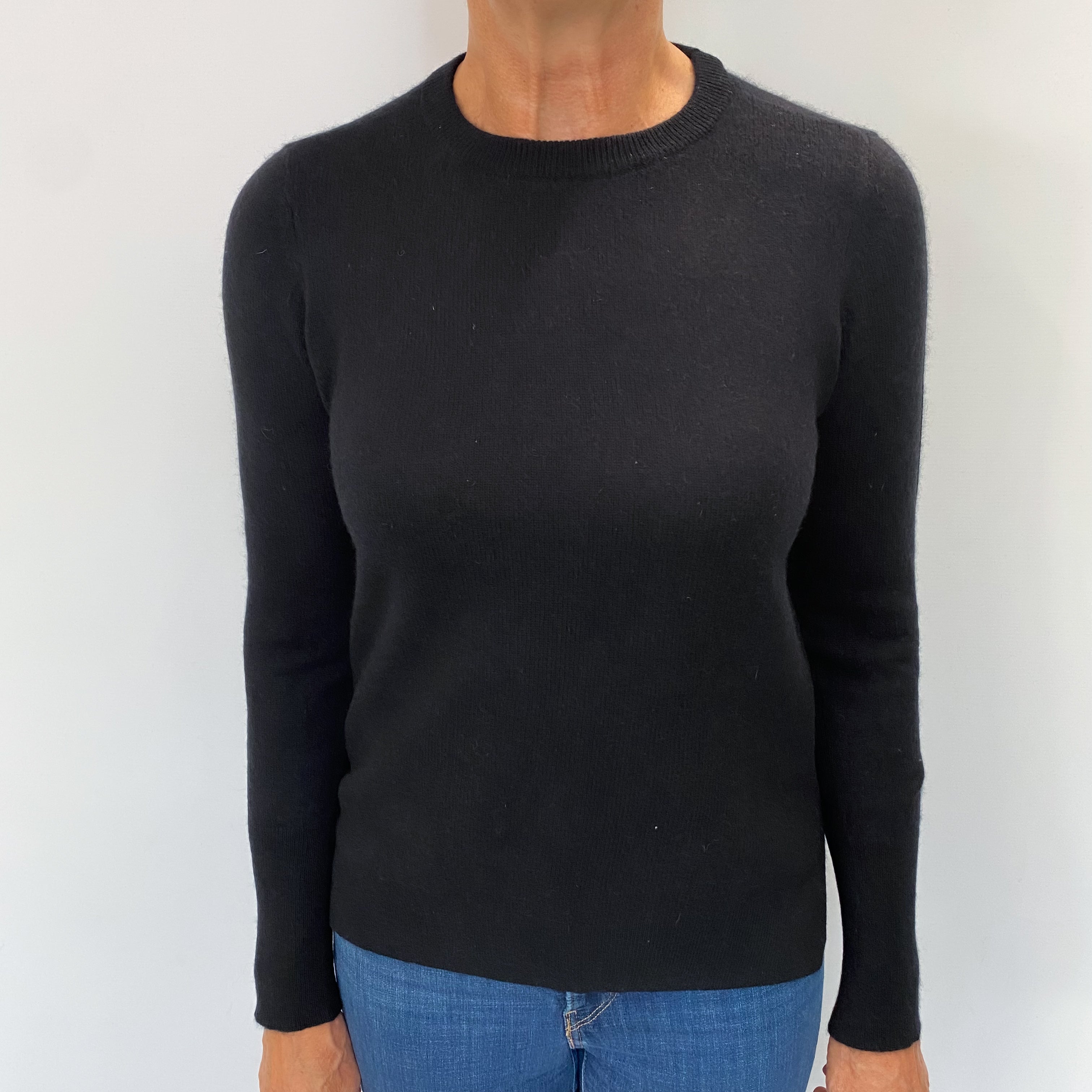 Black Cashmere Crew Neck Jumper Medium