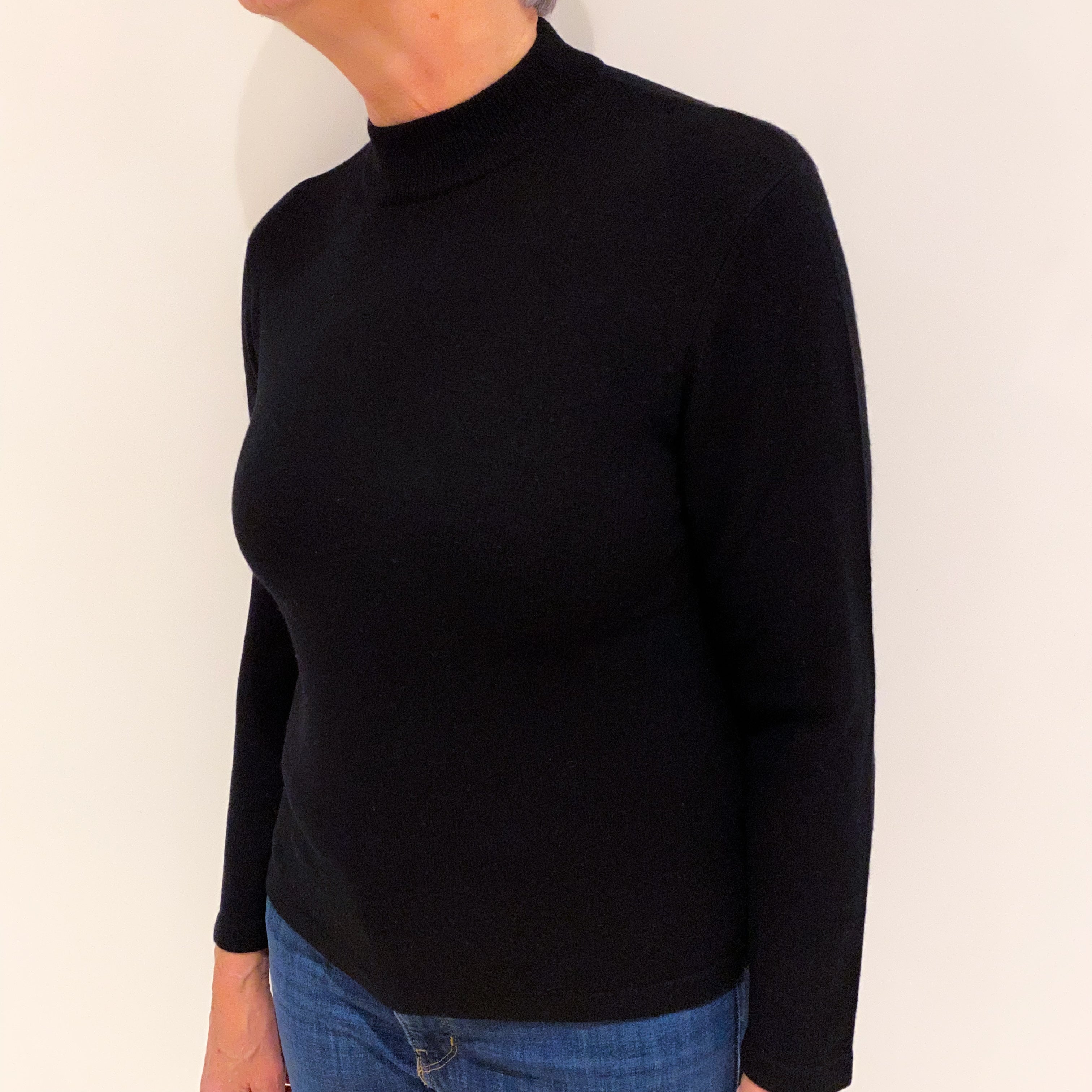Black Cashmere Turtle Neck Jumper Medium