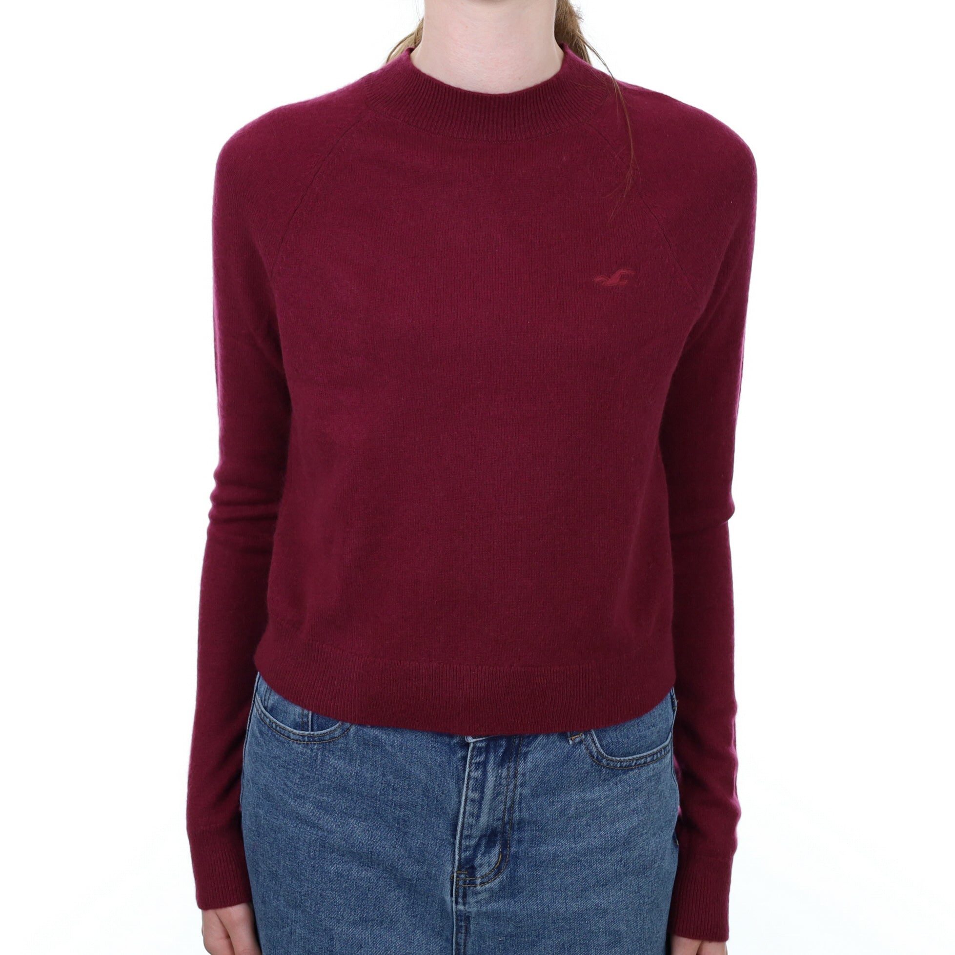 Burgundy Red Cashmere Turtle Neck Jumper Extra Small