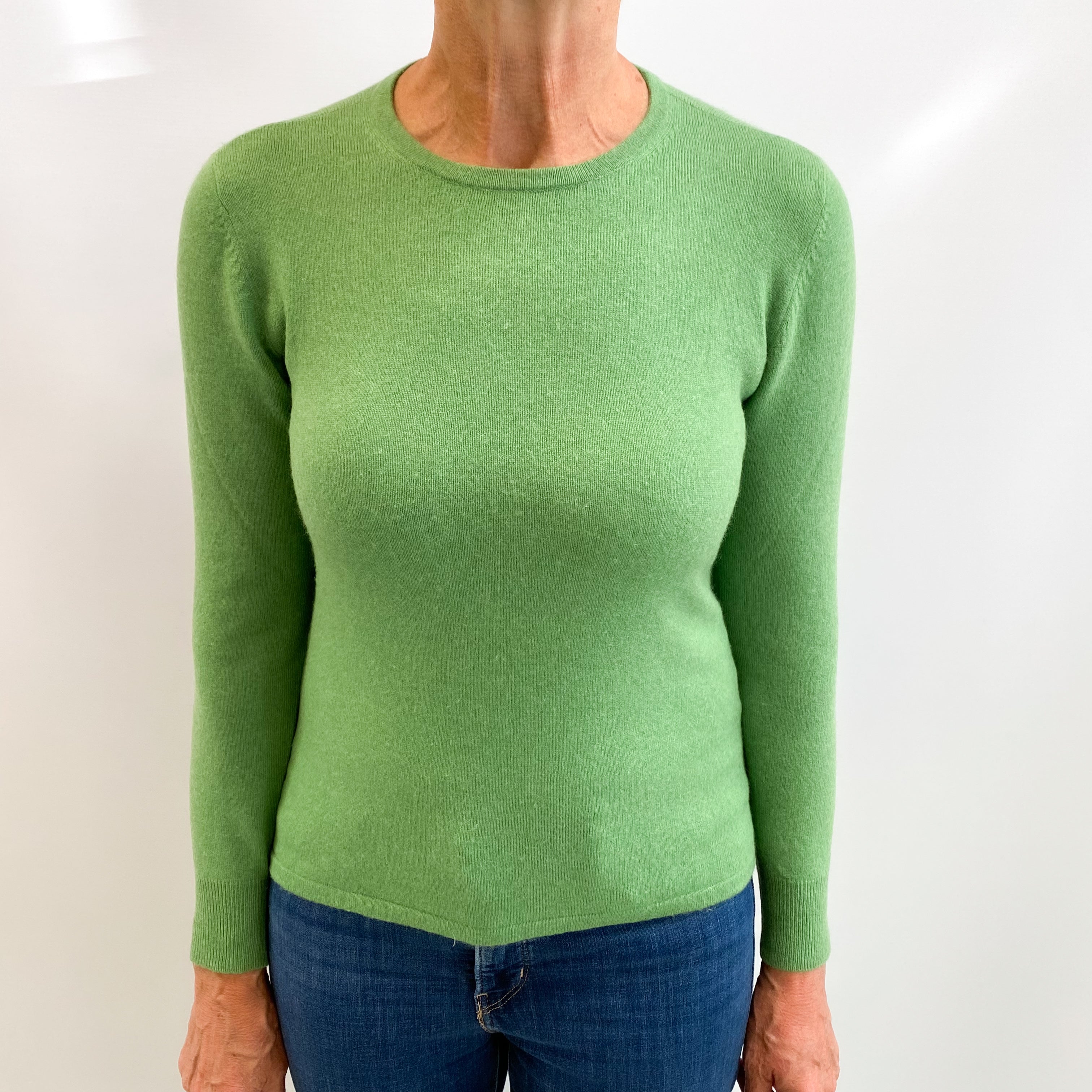 Jade Green Cashmere Crew Neck Jumper Medium