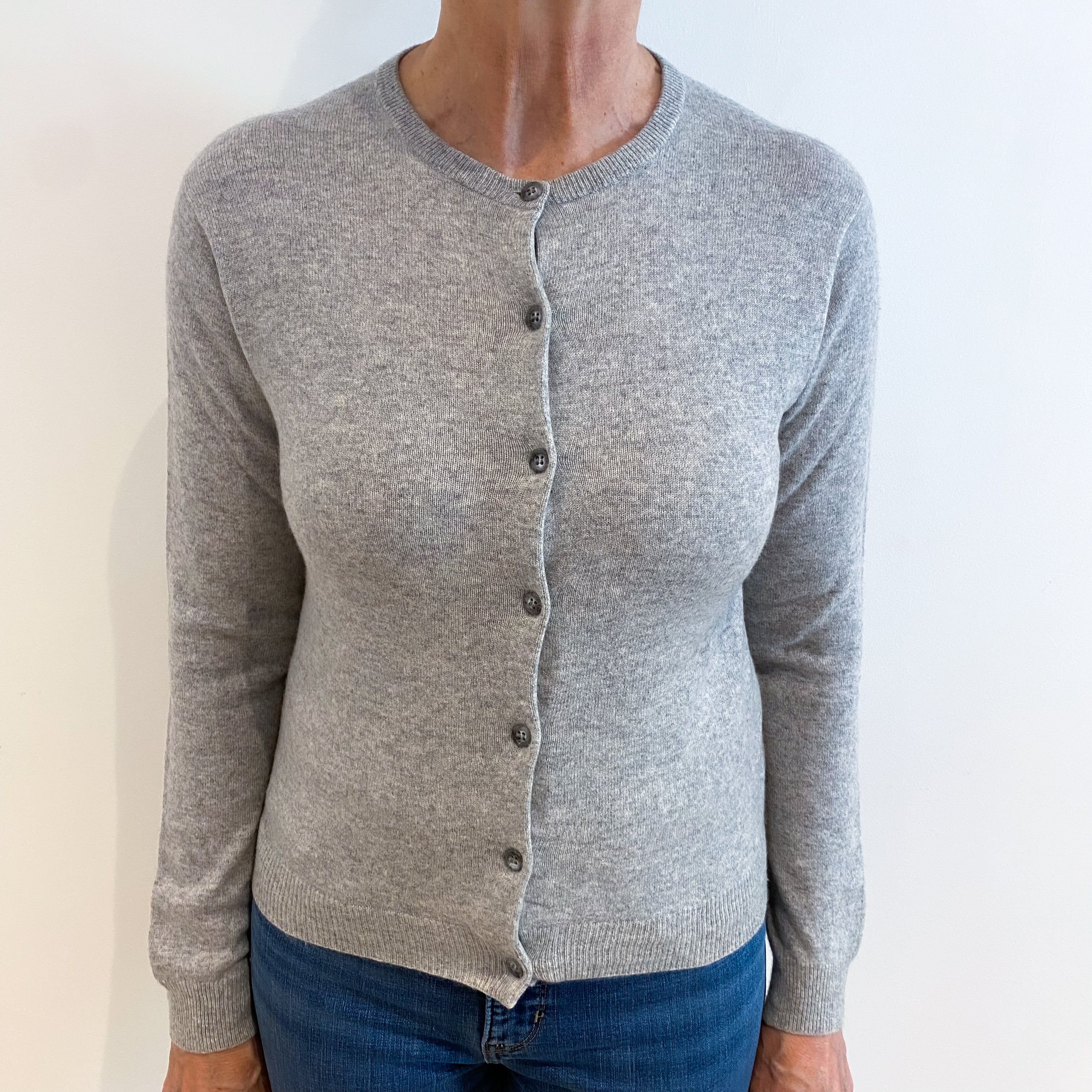 Smoke Grey Cashmere Cardigan Medium