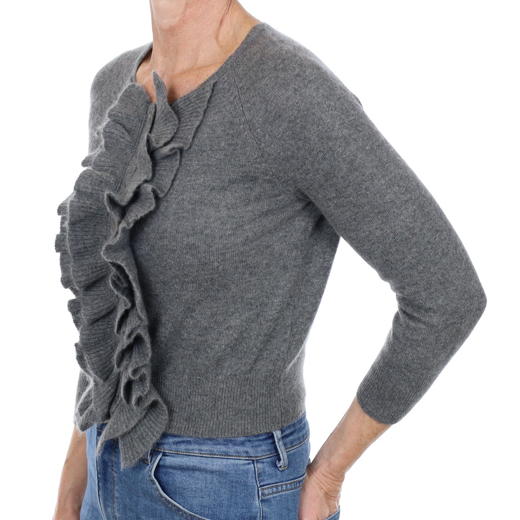 Slate Grey Cashmere Cardigan Small