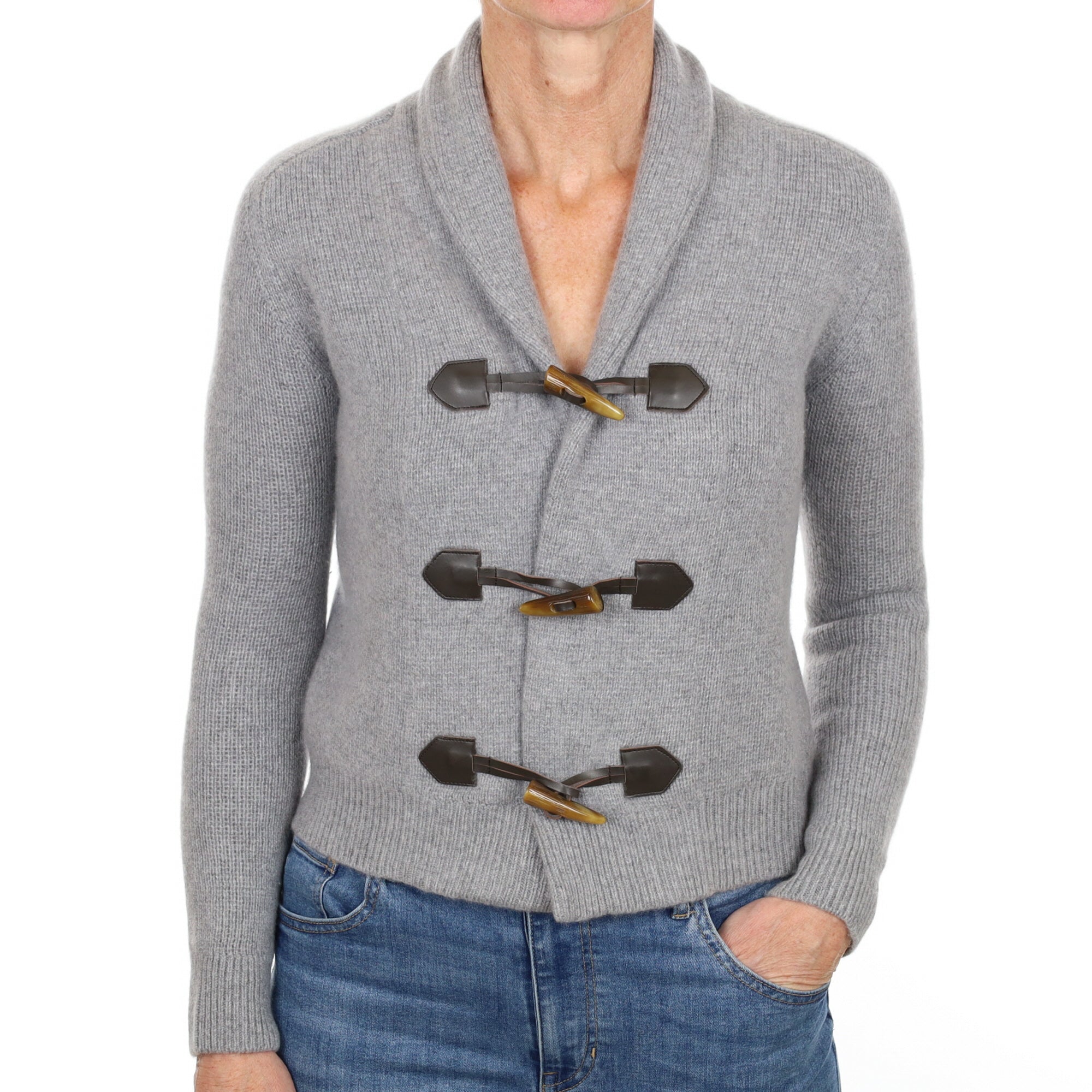 Smoke Grey Cashmere Cardigan Small