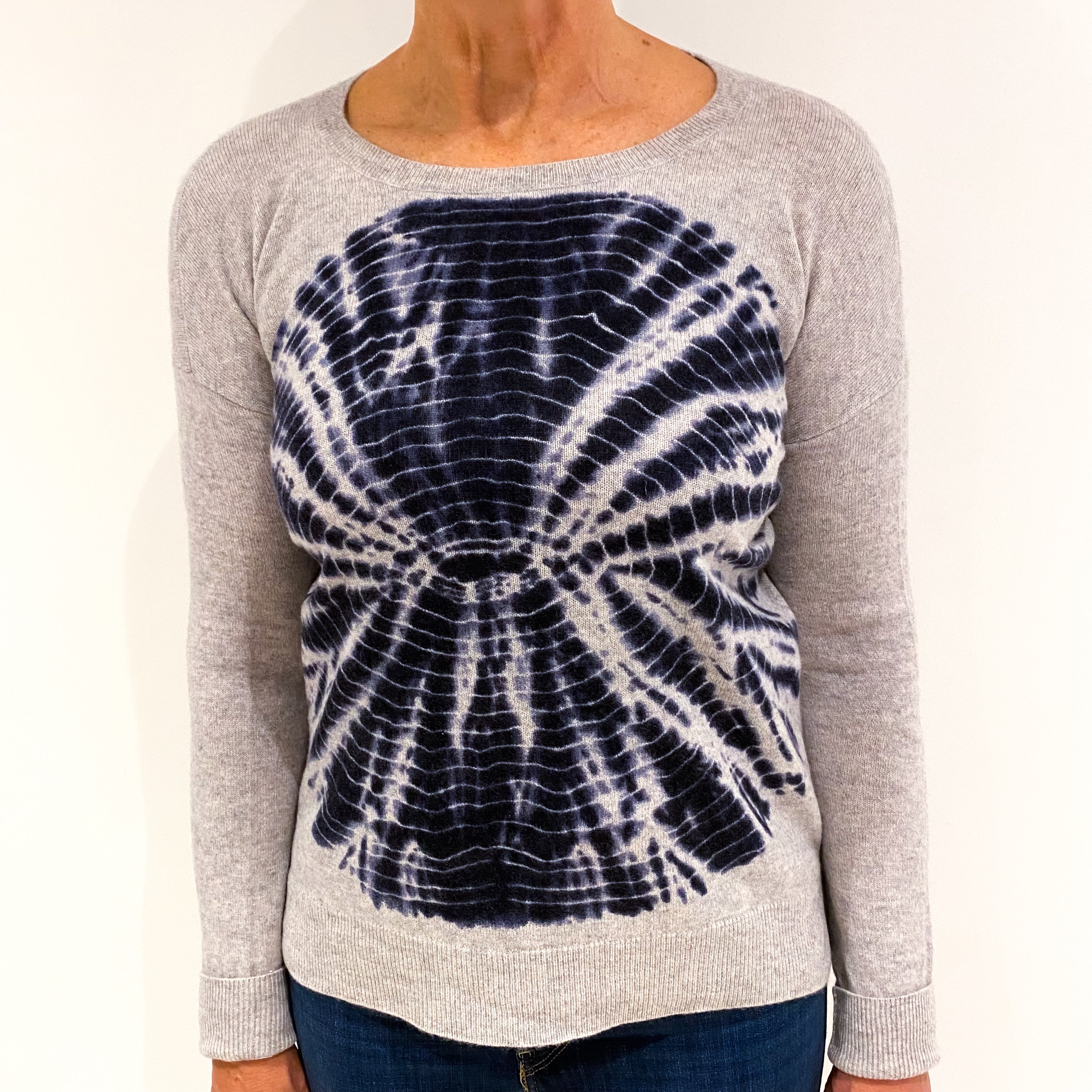 Ash Grey Cashmere Crew Neck Jumper Medium